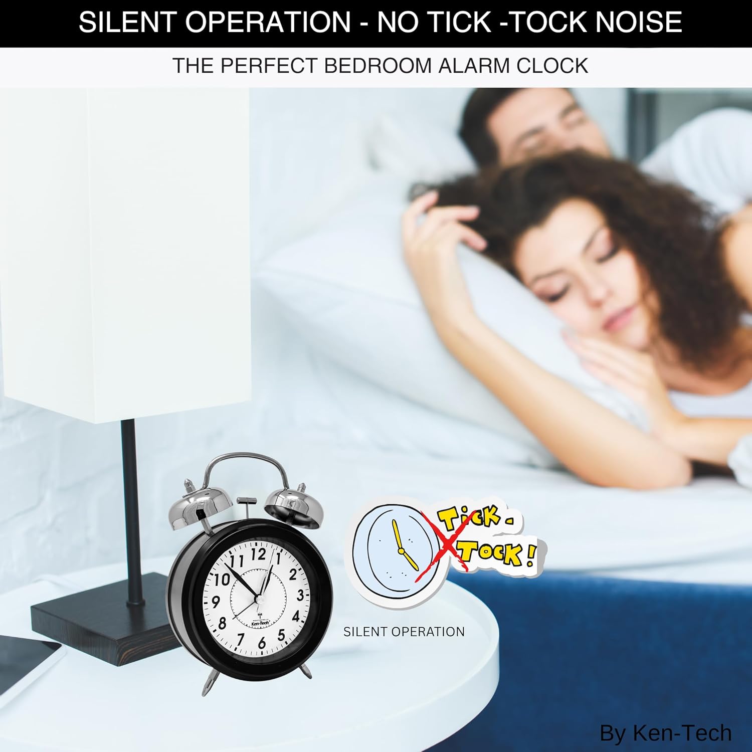 Ken-Tech Atomic Retro Twin Bell Alarm Clock