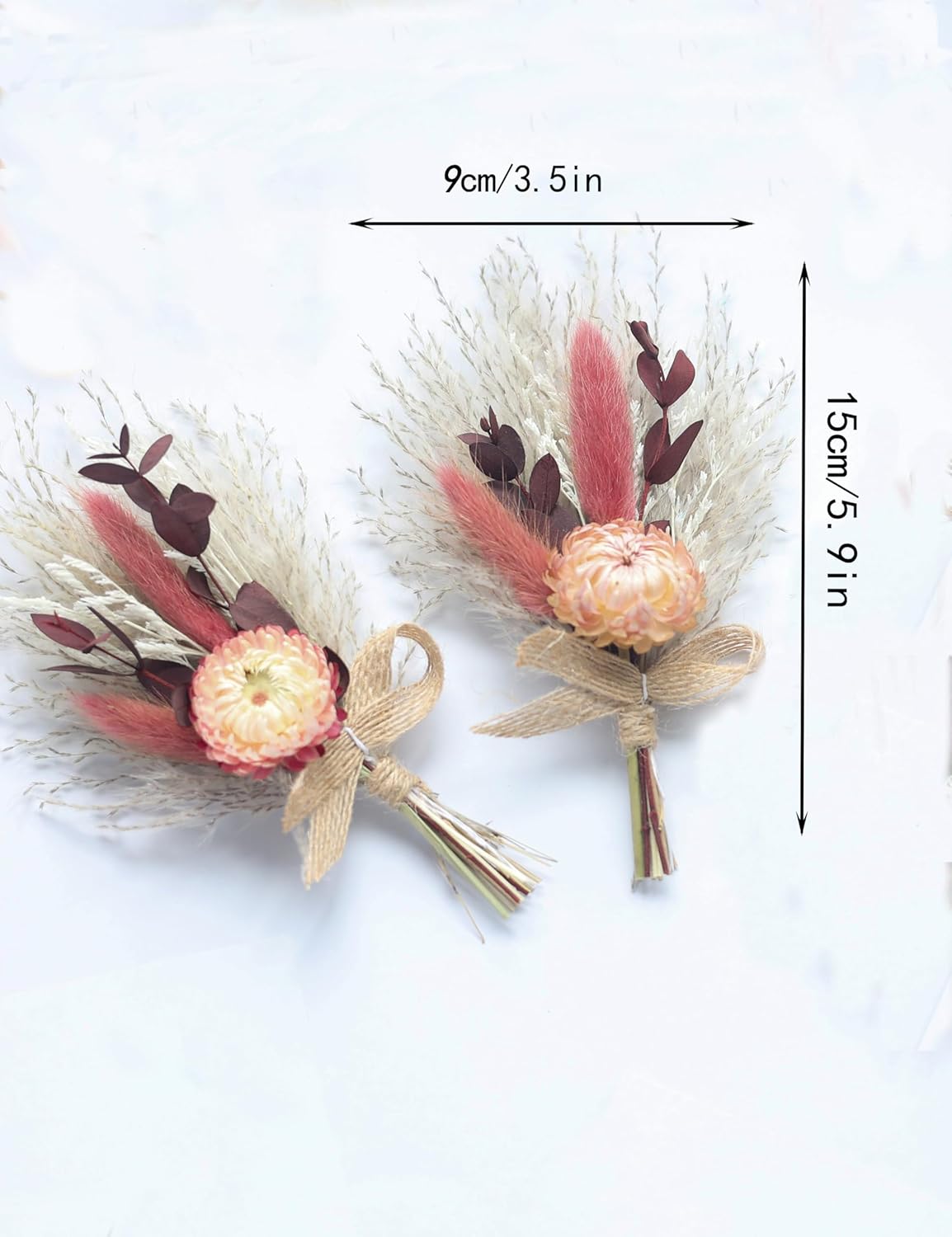 Xins Convey Burgundy Mini Dried Flower Bouquet Set of 6