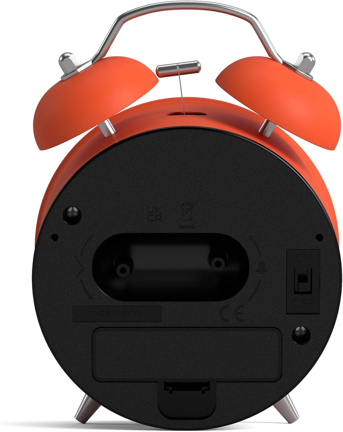 NEWGATE Charlie Bell Echo Alarm Clock Modern Retro Design Orange