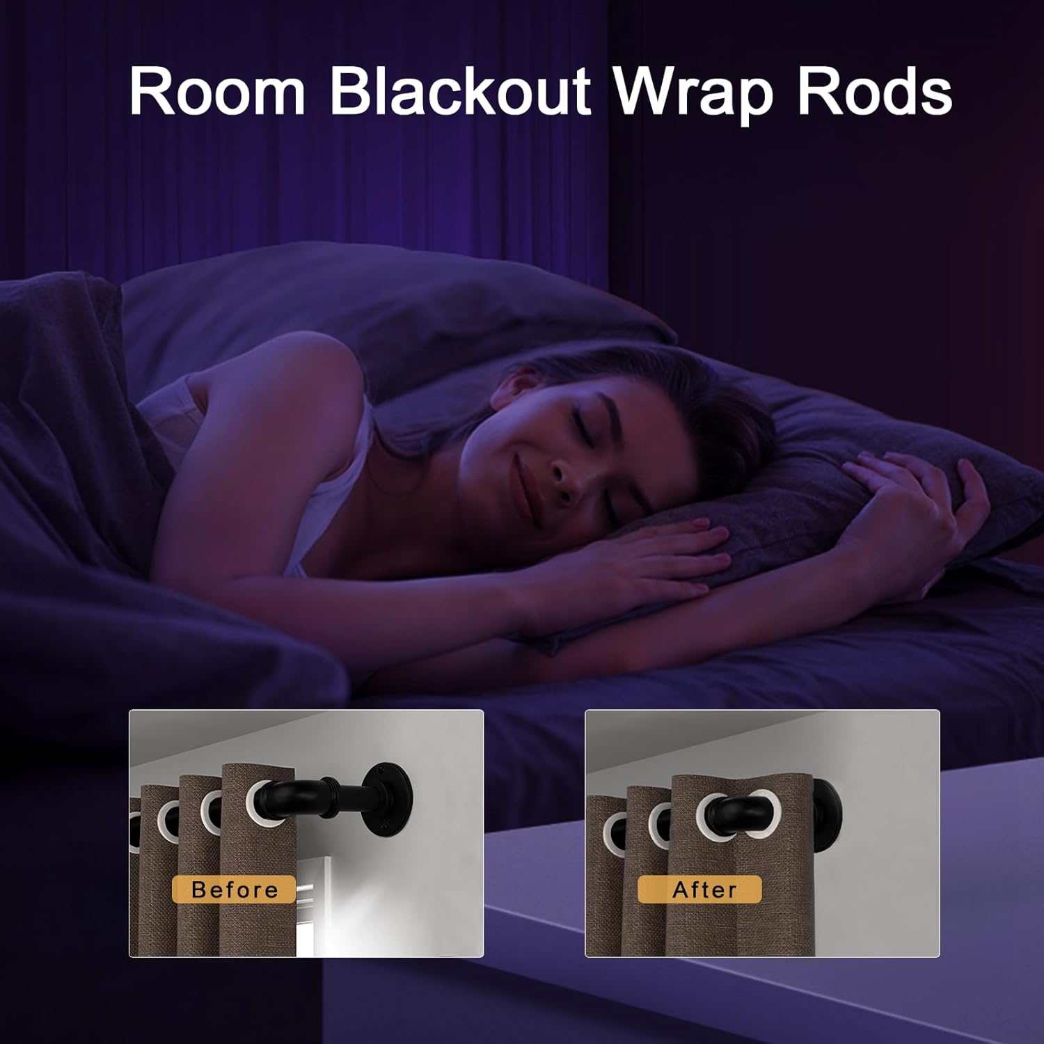 Industrial Curtain Rods 18-120 Inch Adjustable Blackout Rods