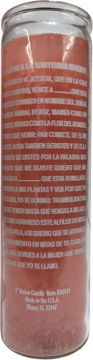 Generic La Santisima Muerte Pink Pillar Candle 1