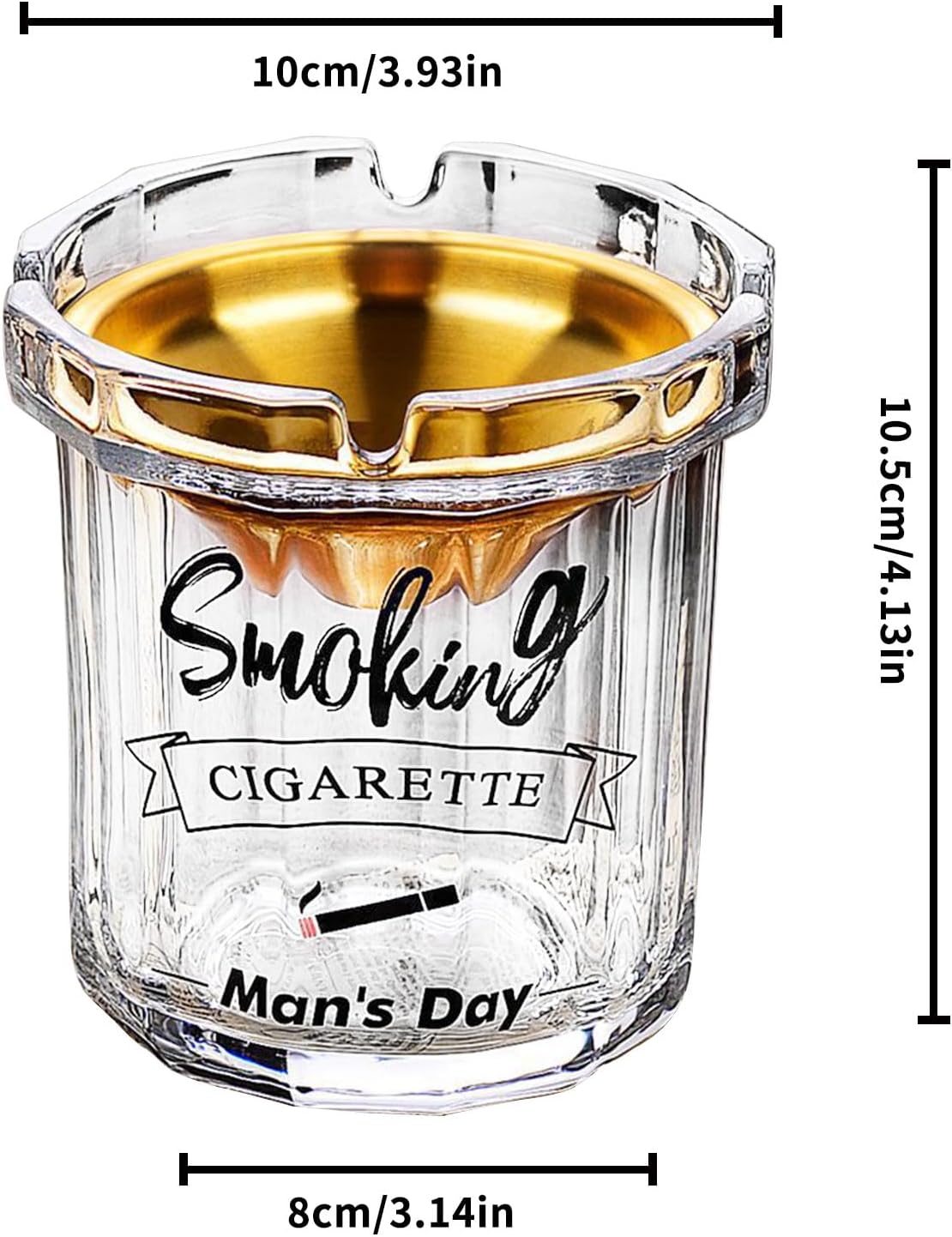 DAERTU Glass Ashtray With Lid for Cigarettes