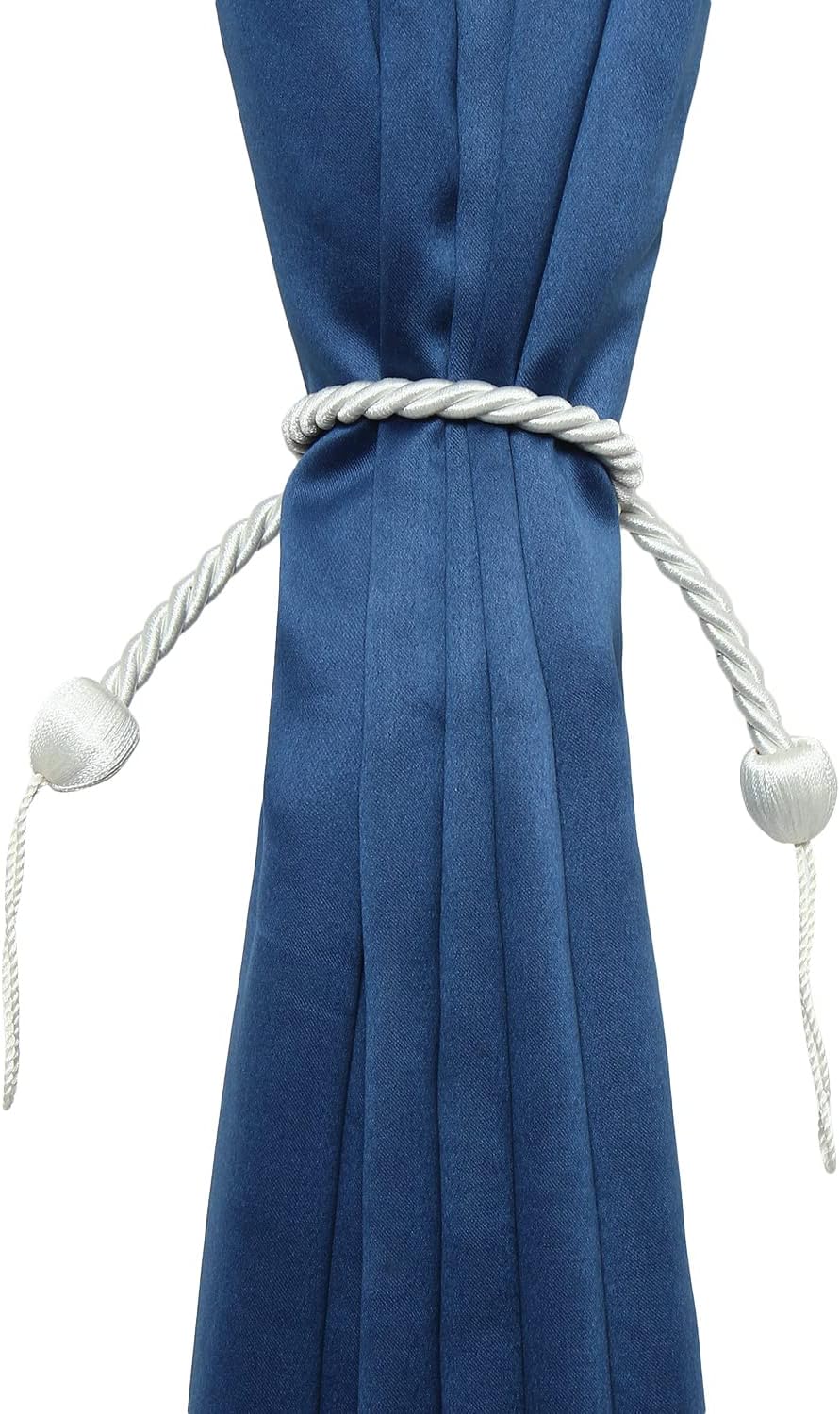 2 Pack Curtain Ropes Tiebacks Handmade Holdbacks - Polyester White