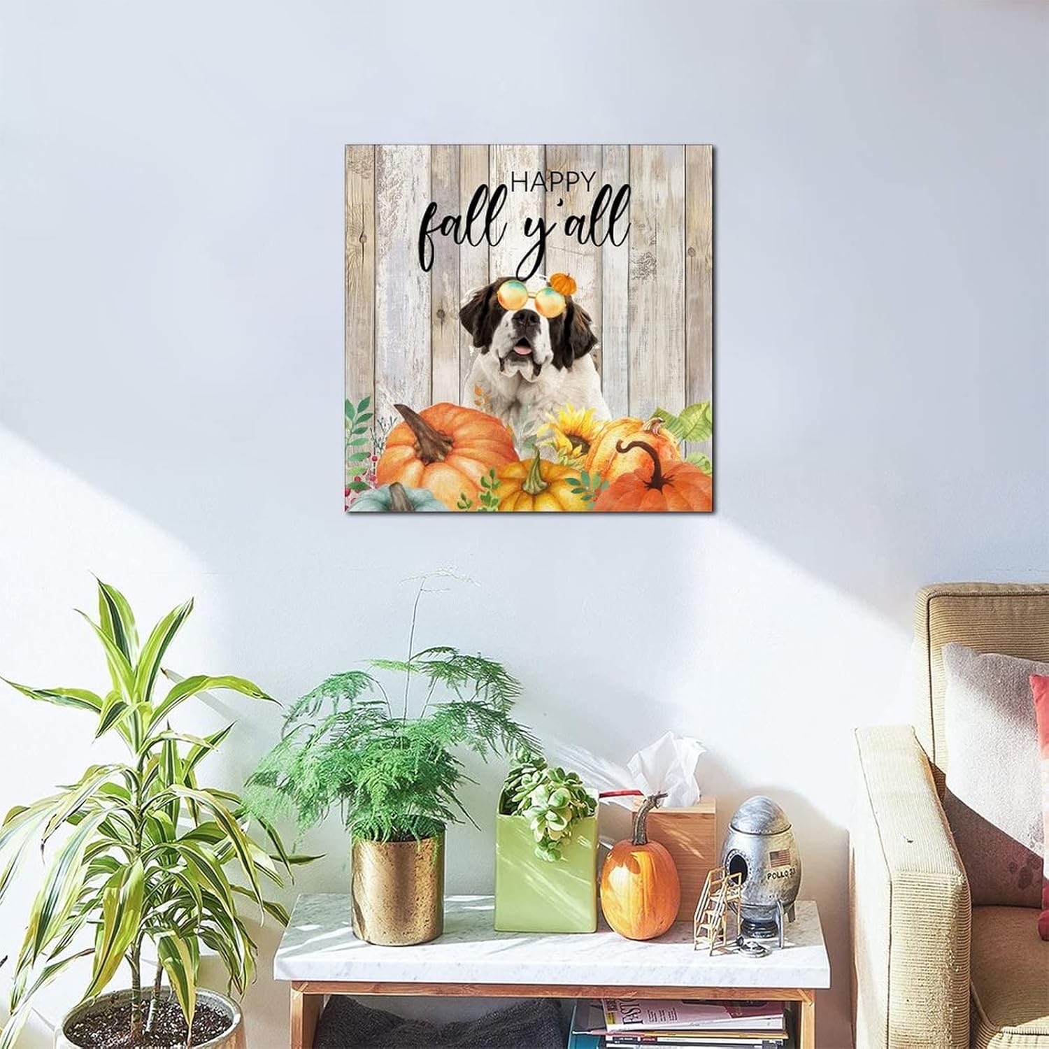Thanksgiving Hello Fall Decor Wooden Sign 10x10in