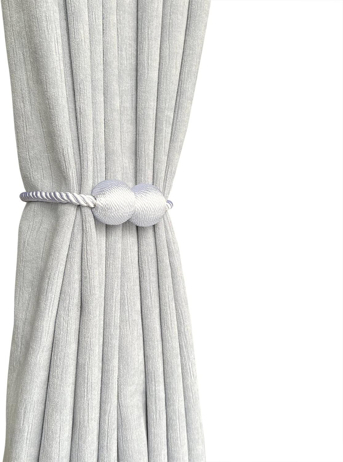 Melaluxe 2 Pack Magnetic Curtain Tiebacks White