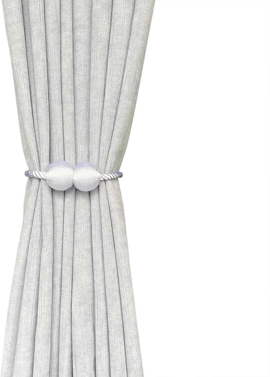 Melaluxe 2 Pack Magnetic Curtain Tiebacks White
