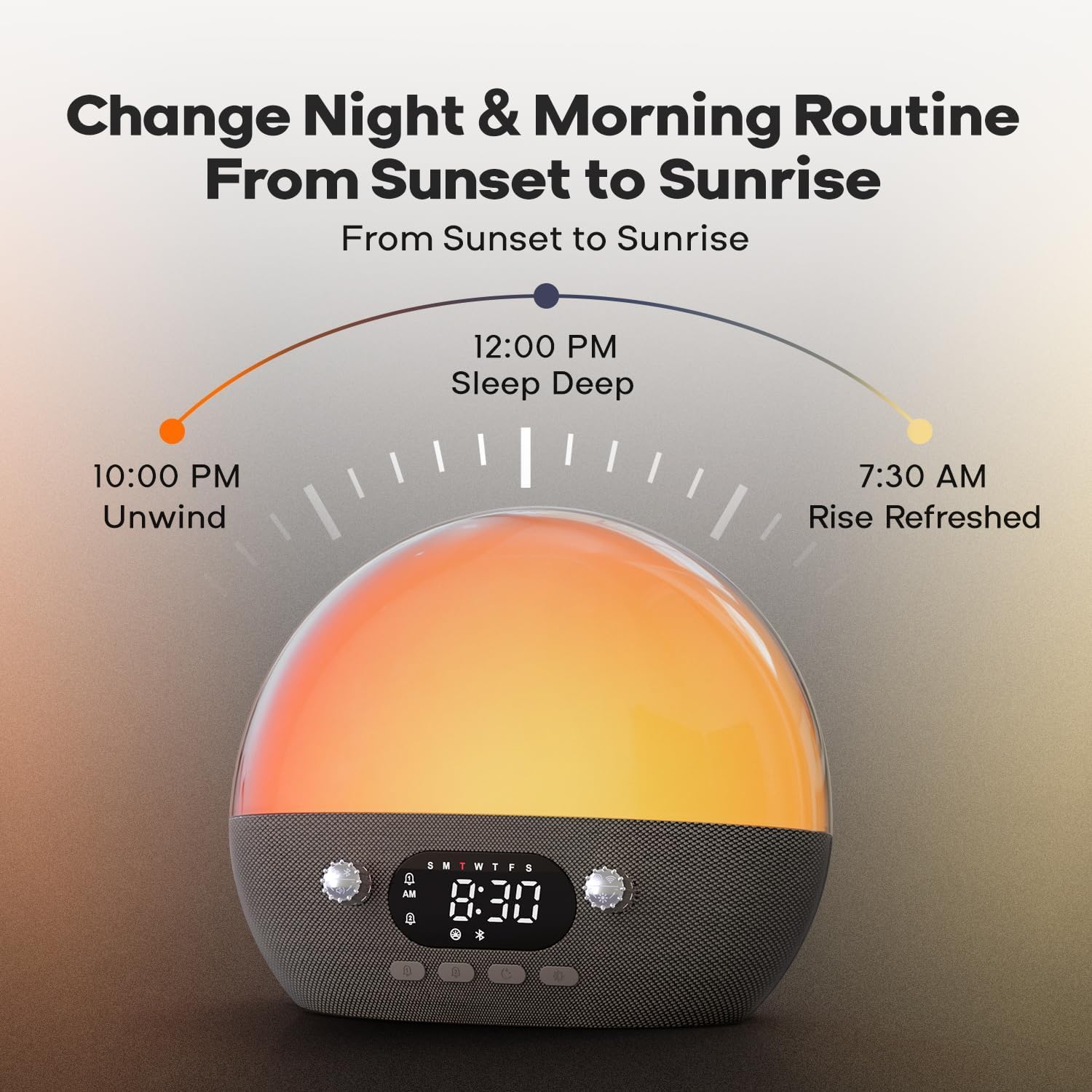 Dekala RestOnn Sunrise Alarm Clock with Night Light and White Noise