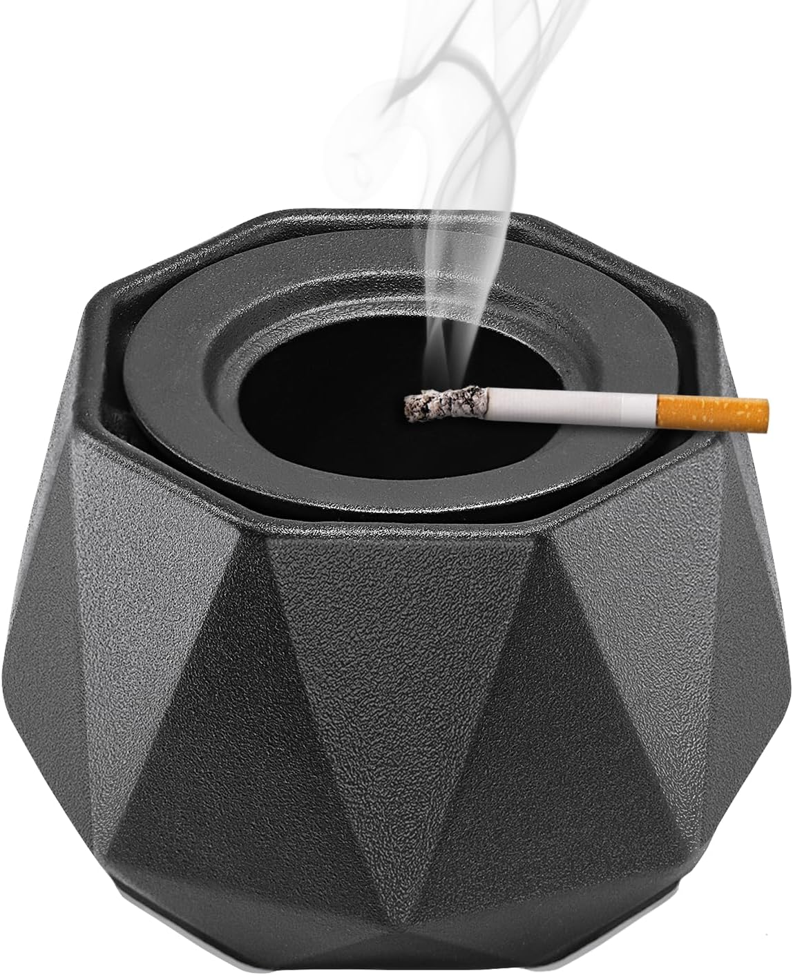 Wewow Ceramic Ashtray with Lid for Home and Outdoor Use