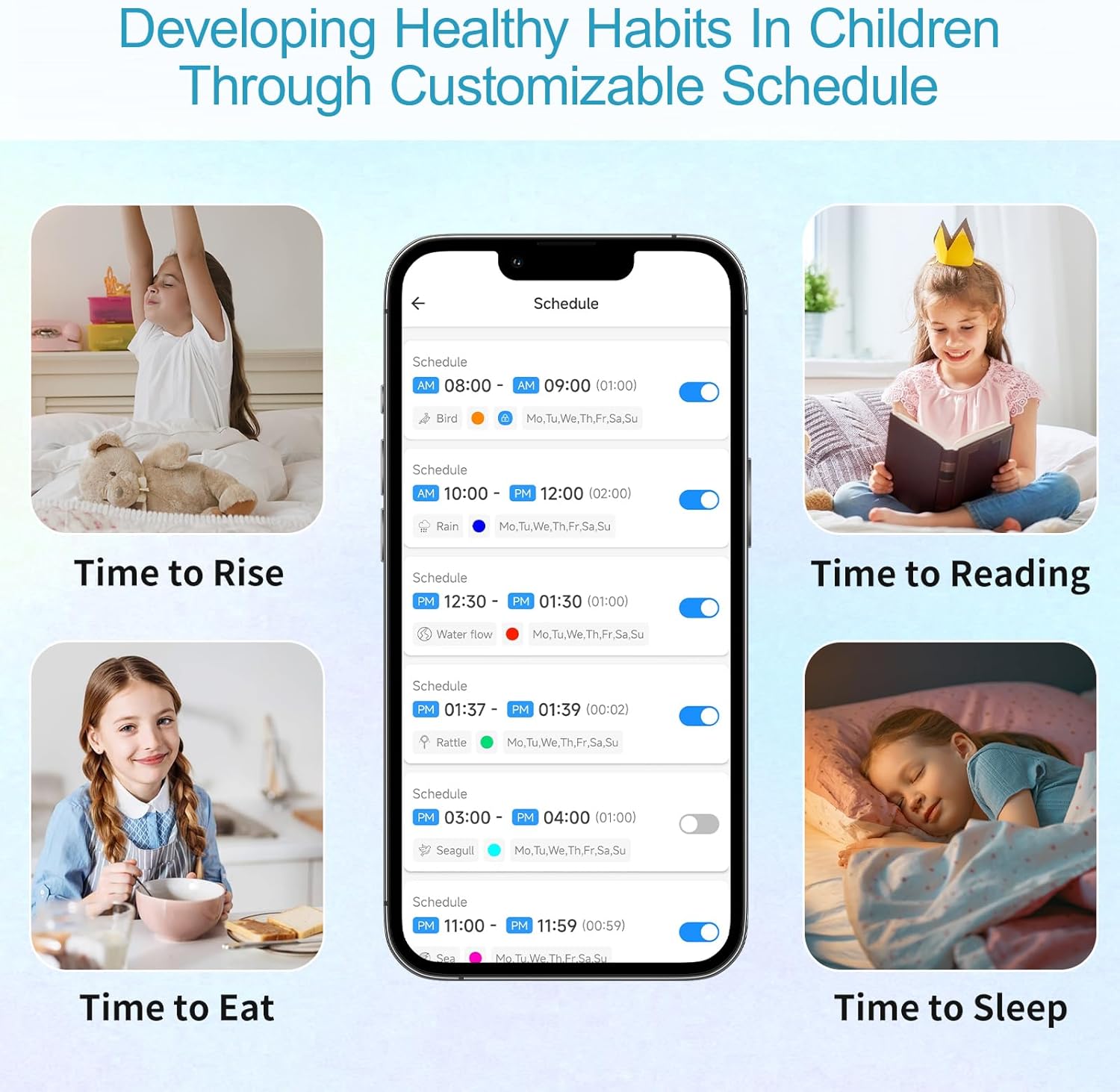 Homidy Alarm Clock for Kids with Night Light and Sound