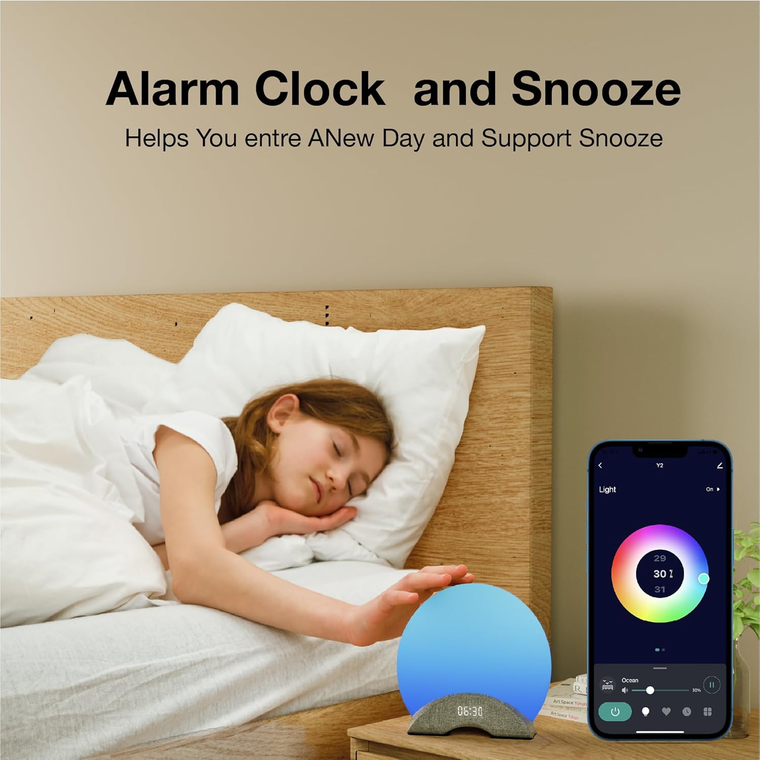 LaView Sunrise Alarm Clock with Wake Up Light and White Noise