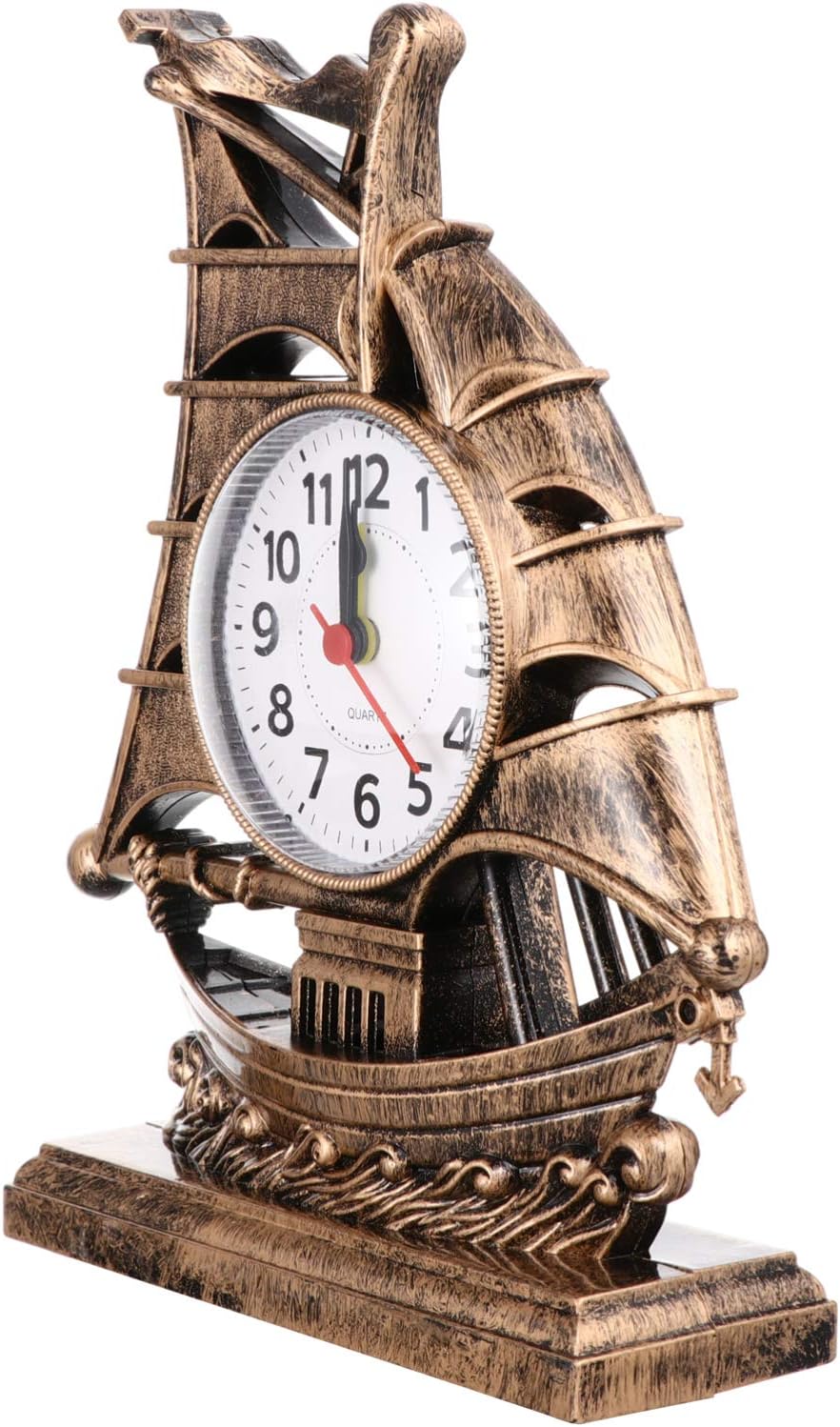 Retro Sailboat Alarm Clock Nautical Decor Golden