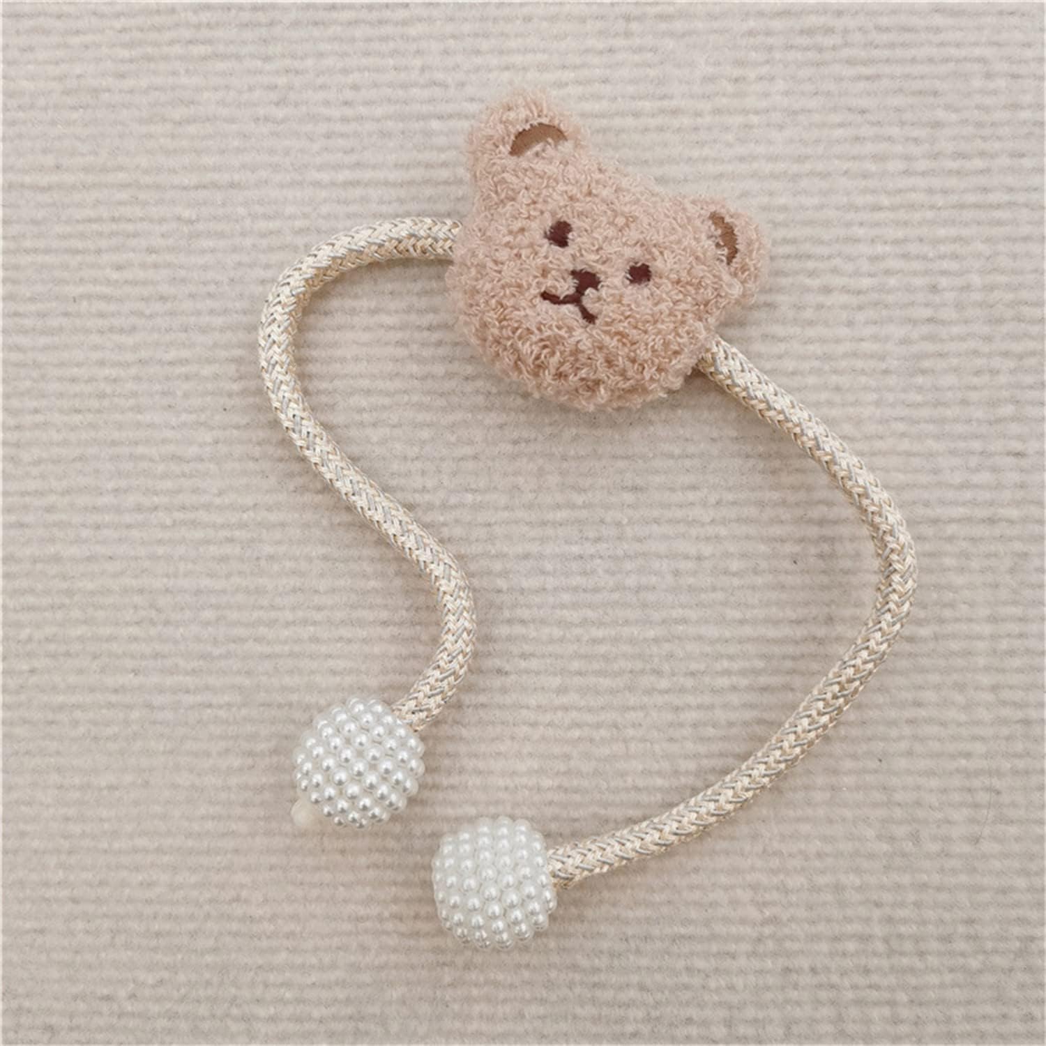 2 Pack Cartoon Bear Curtain Tiebacks White