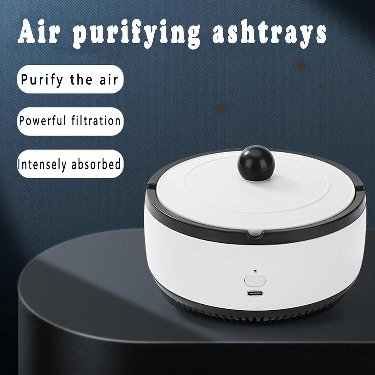 2 in 1 Air Purifier Ashtray - White