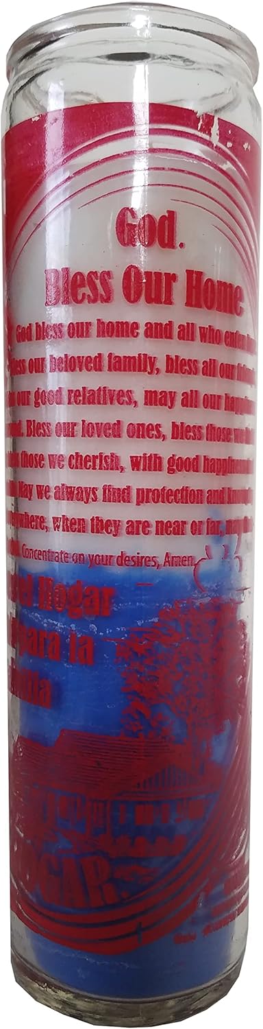 Peaceful Home 2-Color Pillar Candle White Blue