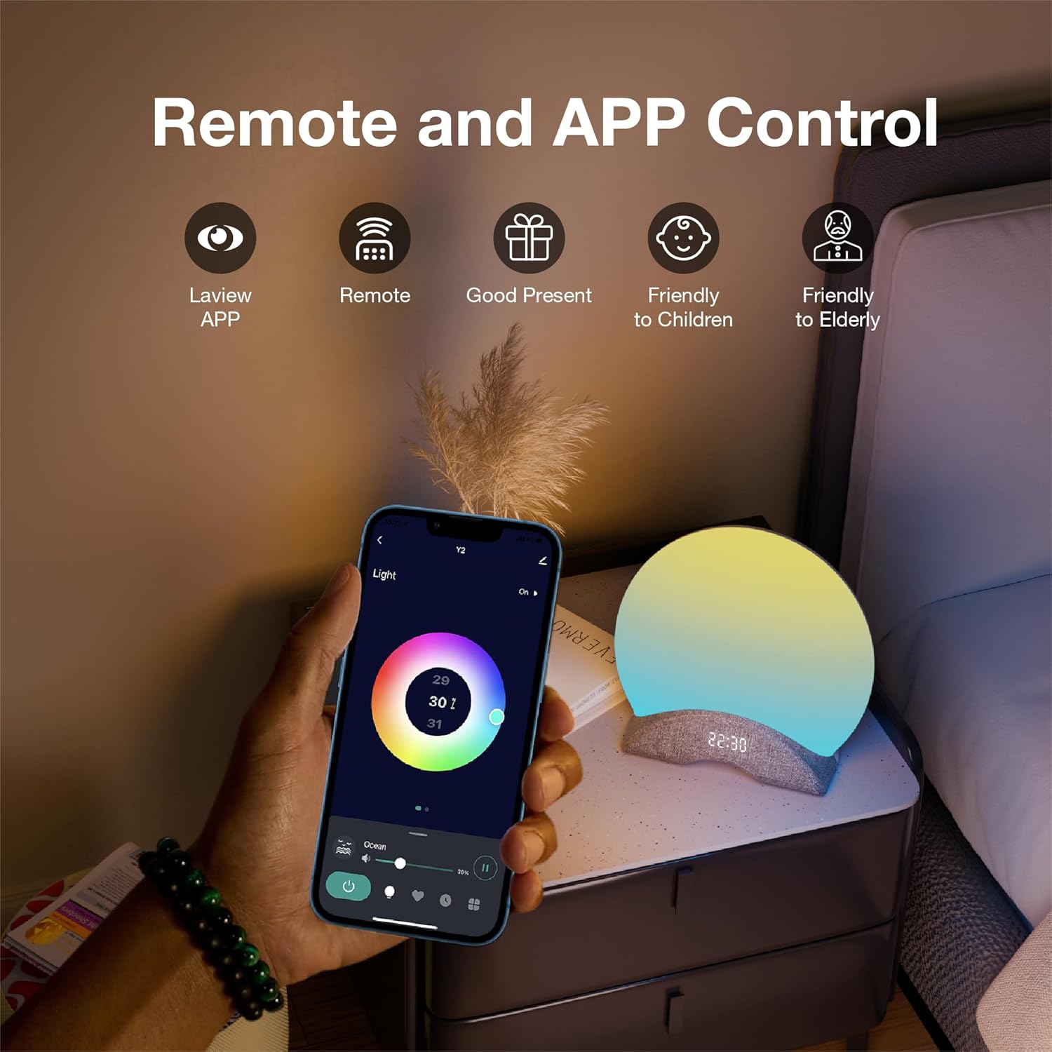 LaView Sunrise Alarm Clock with Wake Up Light and White Noise