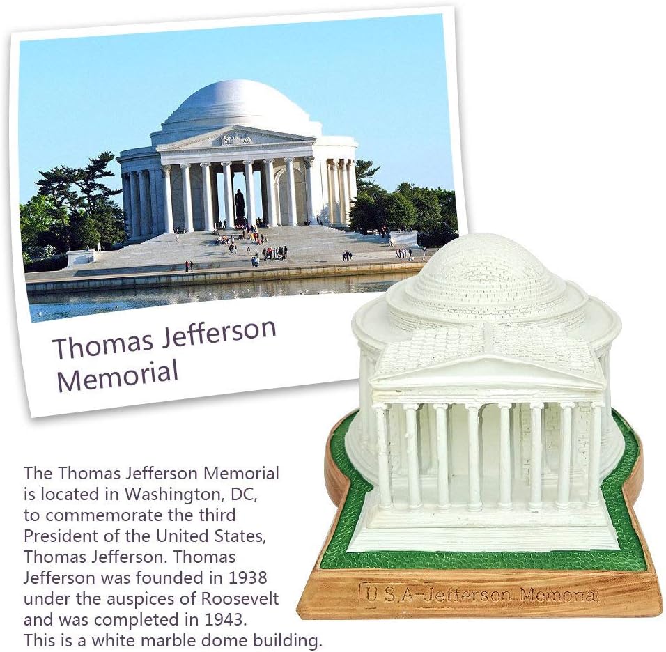Thomas Jefferson Memorial Resin Statue Home Decor and Educational Gift