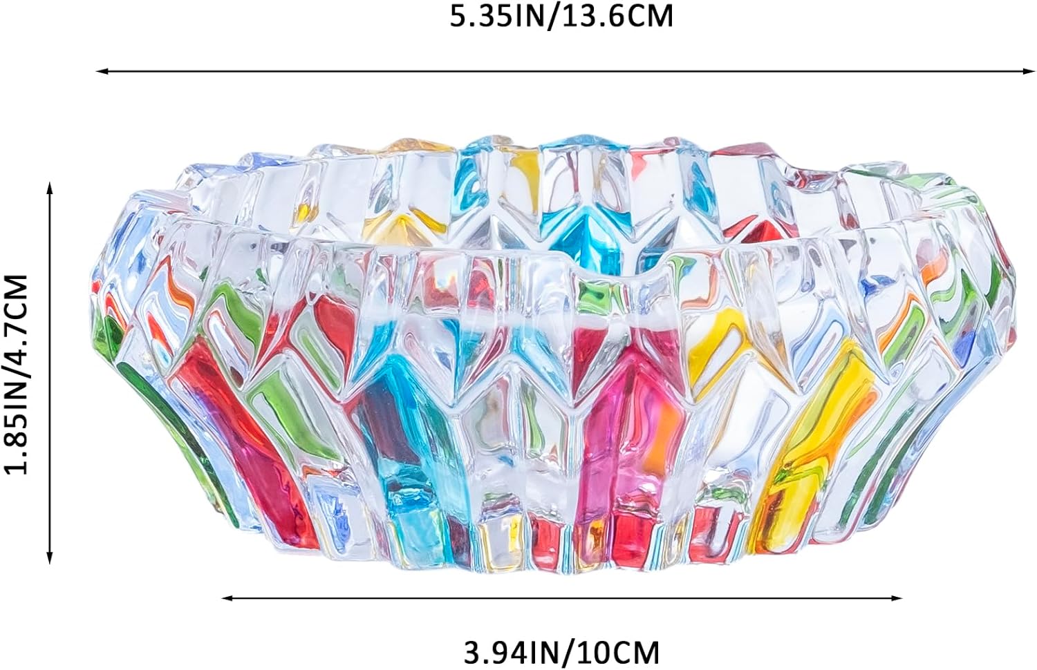 Yblenic Large Glass Cigarette Ashtray for Home and Office Use
