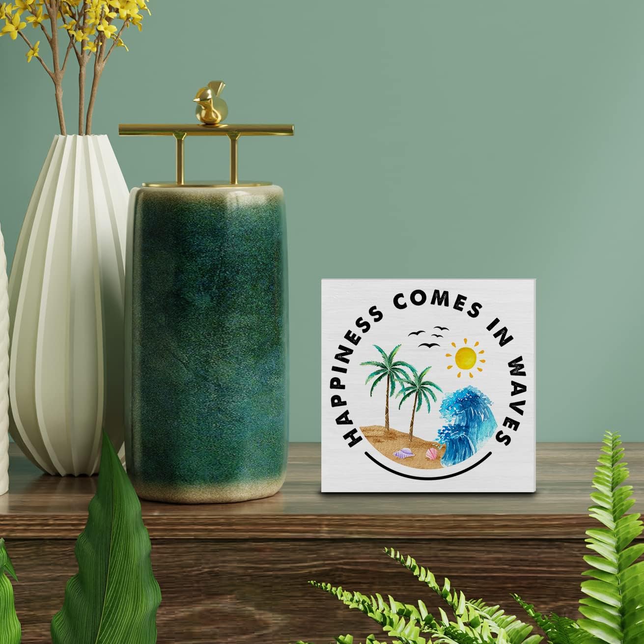 Rustic Beach Wood Box Sign for Home Decor