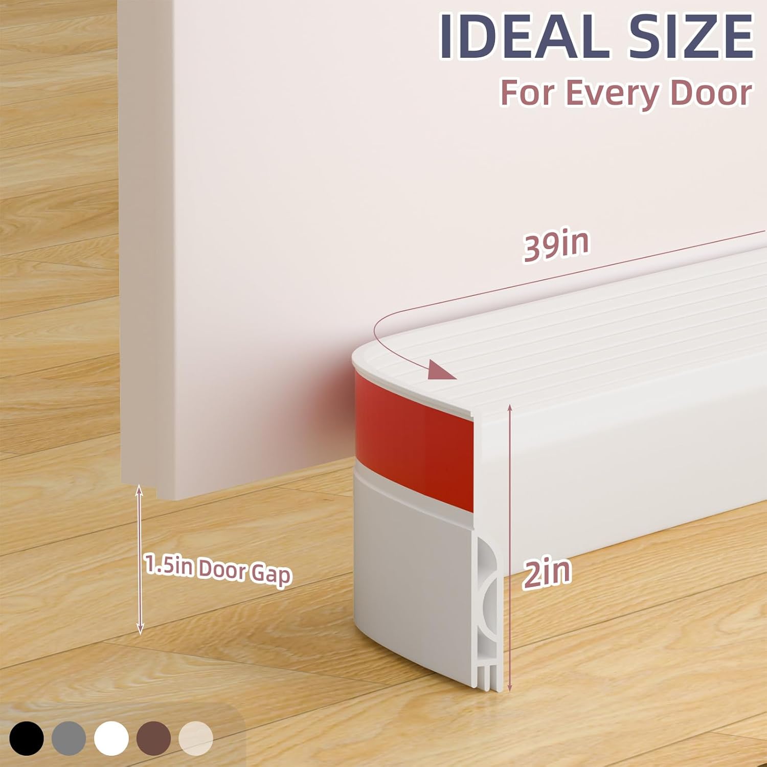 OXRQ Door Draft Stopper 39 Inch White