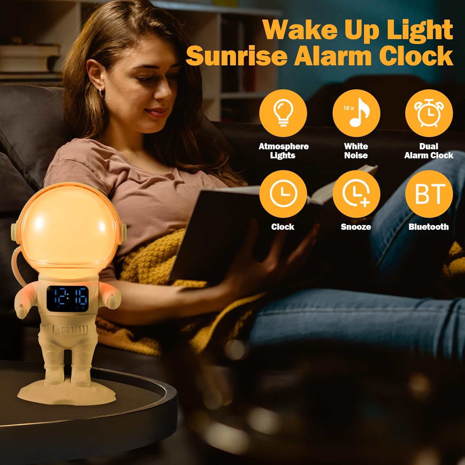 Astronaut Sunrise Alarm Clock with Light and Sounds