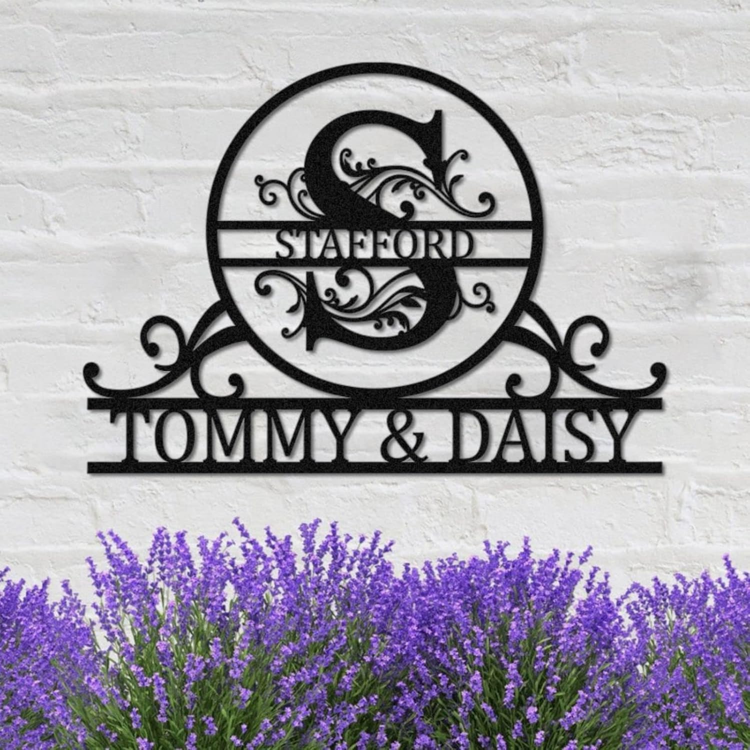 Custom Name Metal Sign - Personalized Last Name Monogram Wall Decor