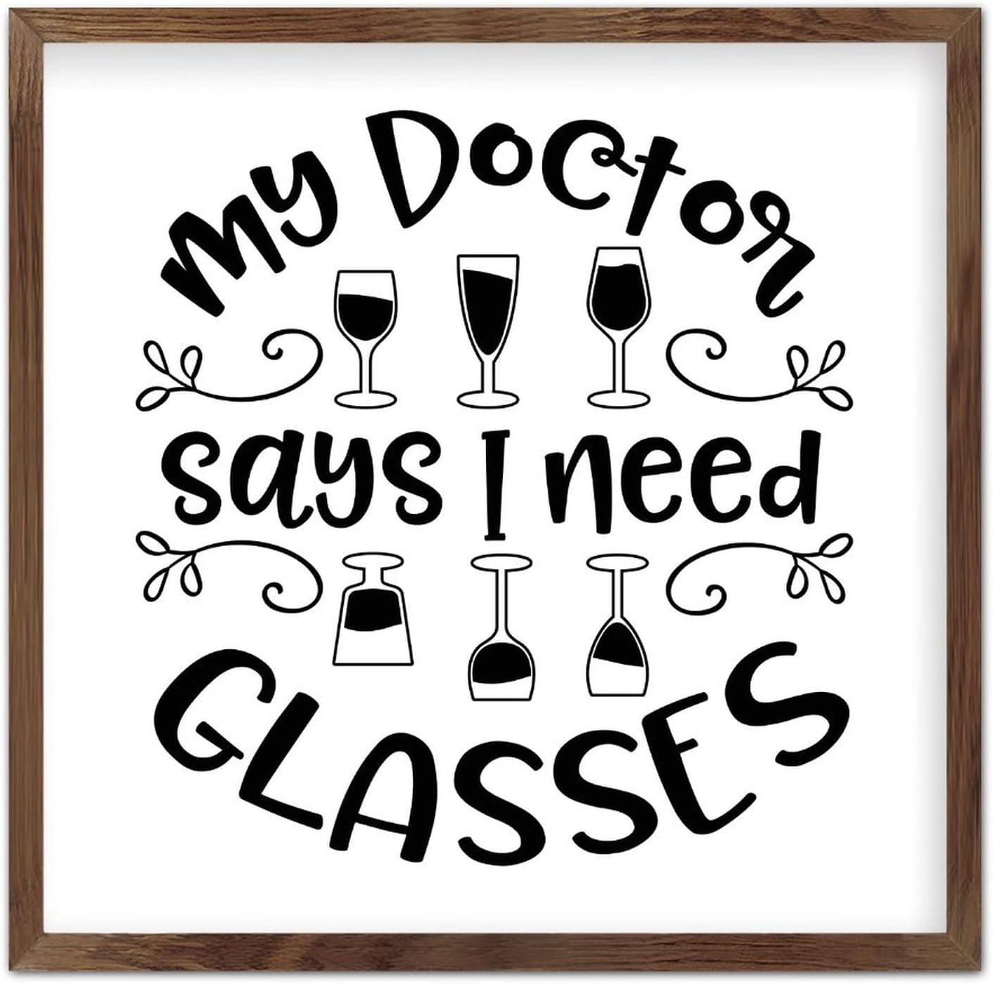 Ditooms Framed Wood Sign Plaque 7x7 Inch 1