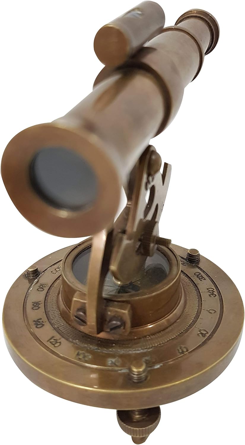 Antique Brass Nautical Alidade Compass Decor