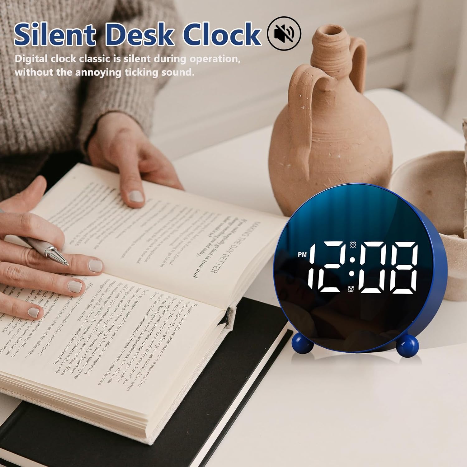 Justup Digital Alarm Clock with Double Bell and LED Display