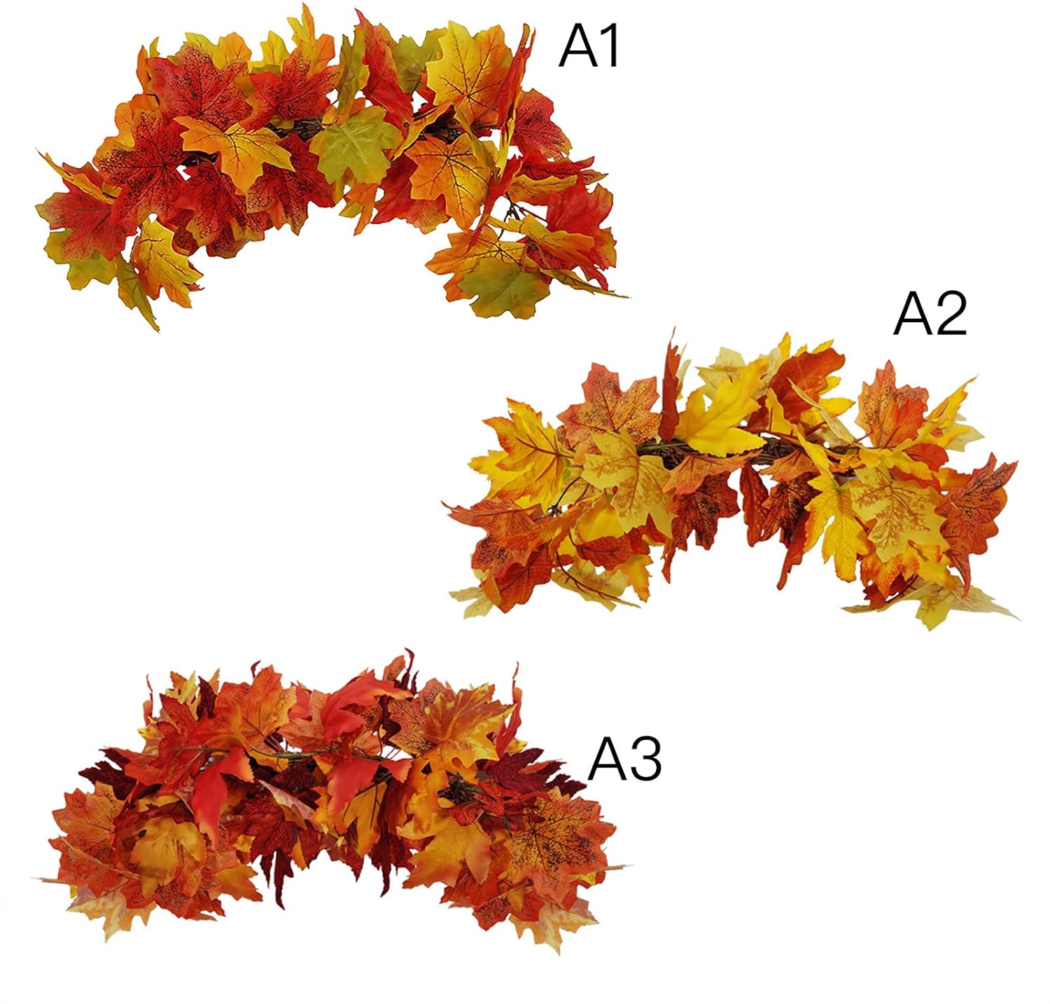20 Inch Fall Swag Autumn Wreath with Maple Leaf