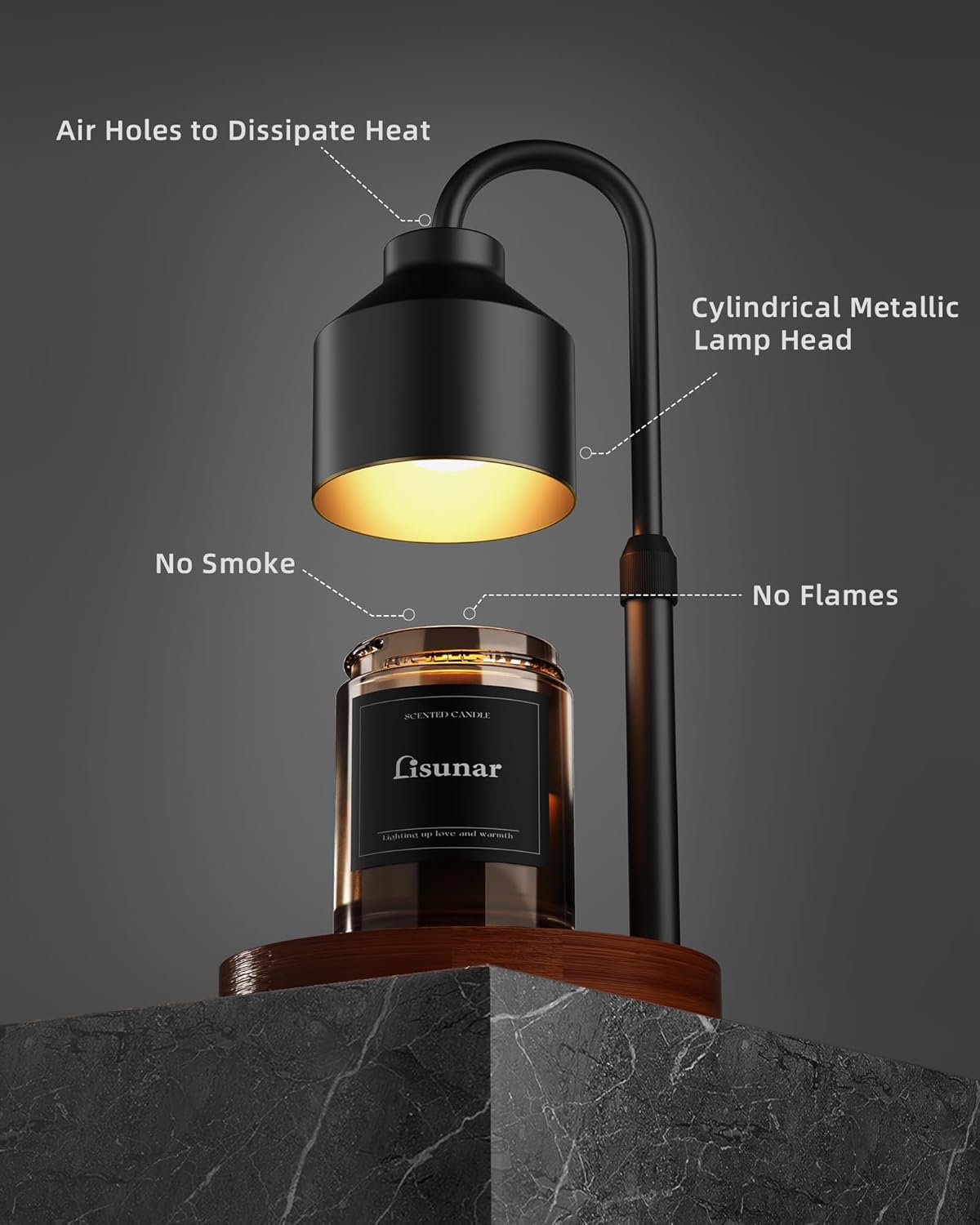 Electric Candle Warmer Lamp Black with Timer
