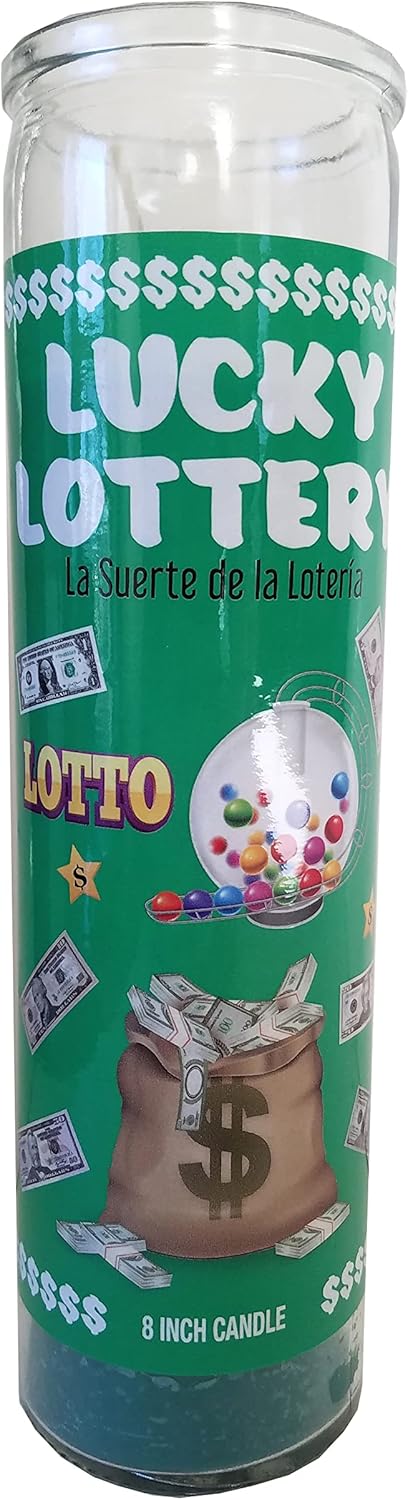 Lucky Lottery Green Pillar Candle for Home Decor