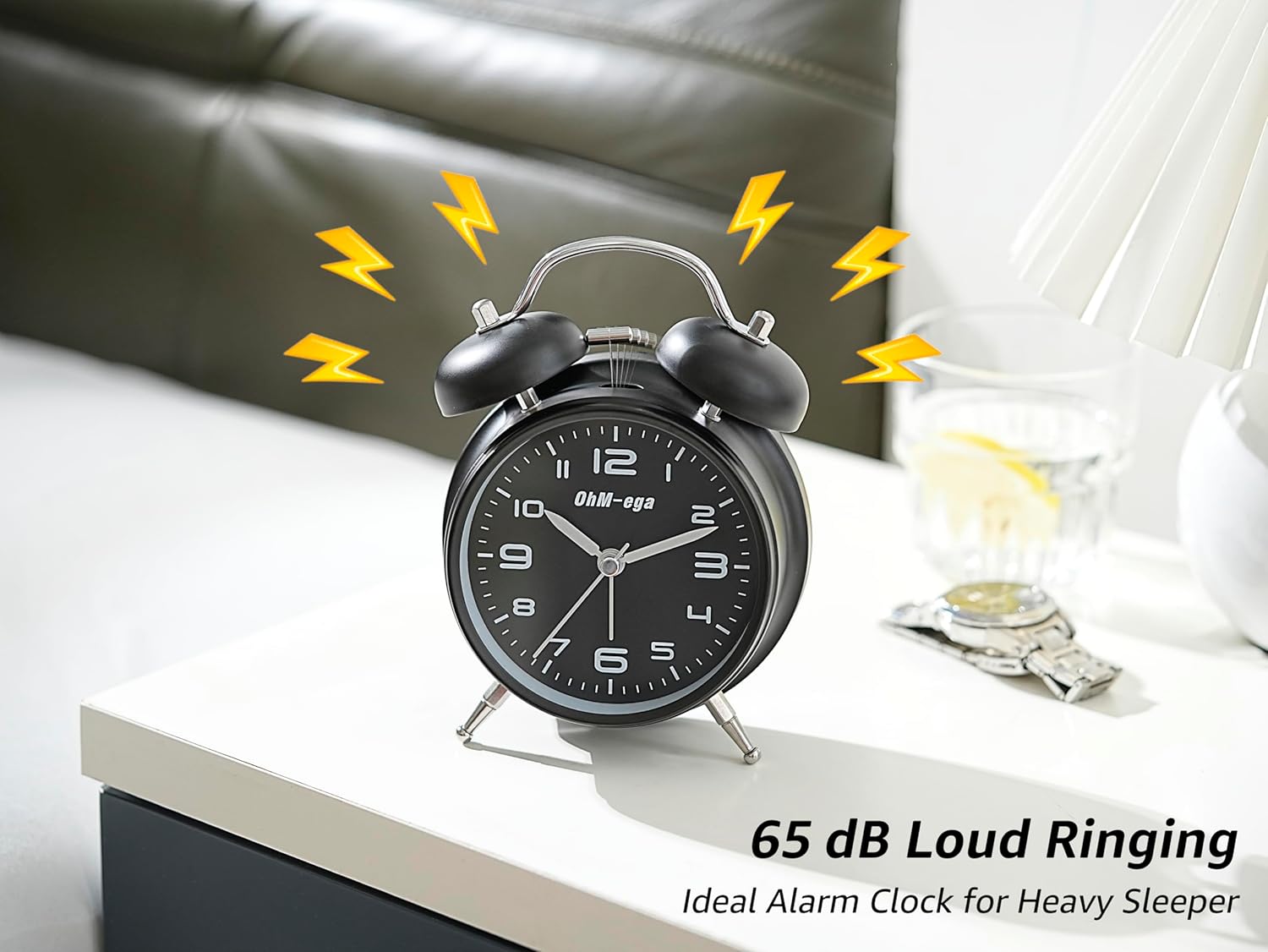 OhM-ega Twin Bell Alarm Clock for Heavy Sleepers