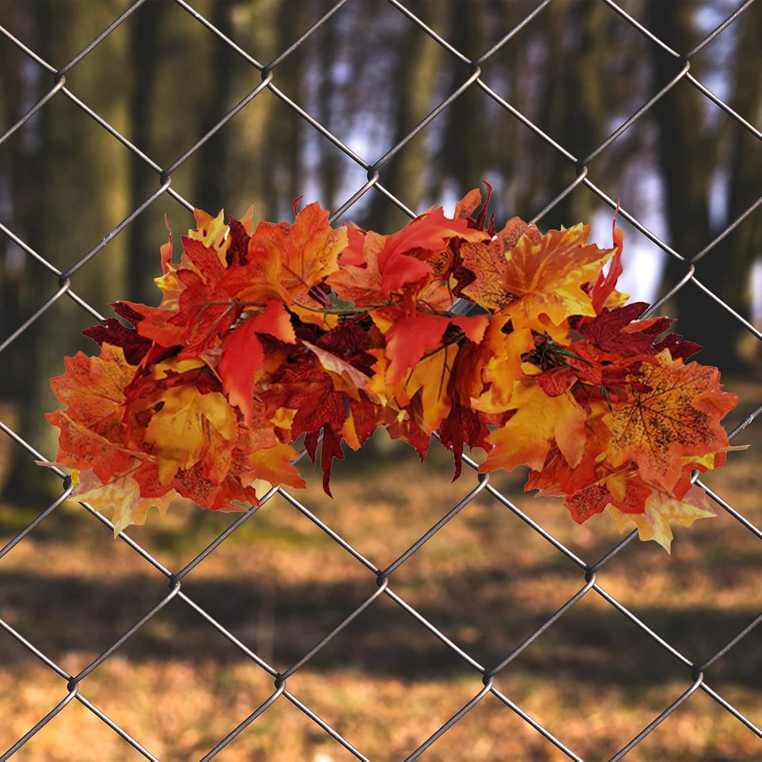 20 Inch Fall Swag Autumn Wreath with Maple Leaf