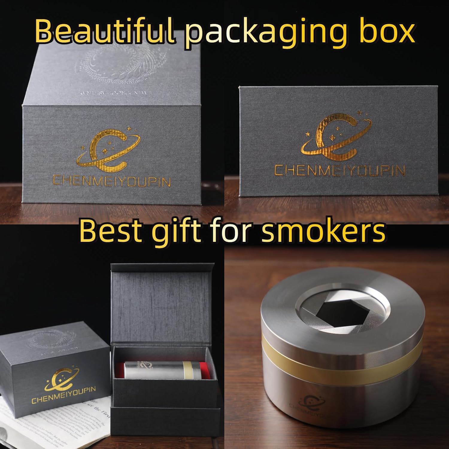 Premium Gold Plated Stainless Steel Cigar Ashtray