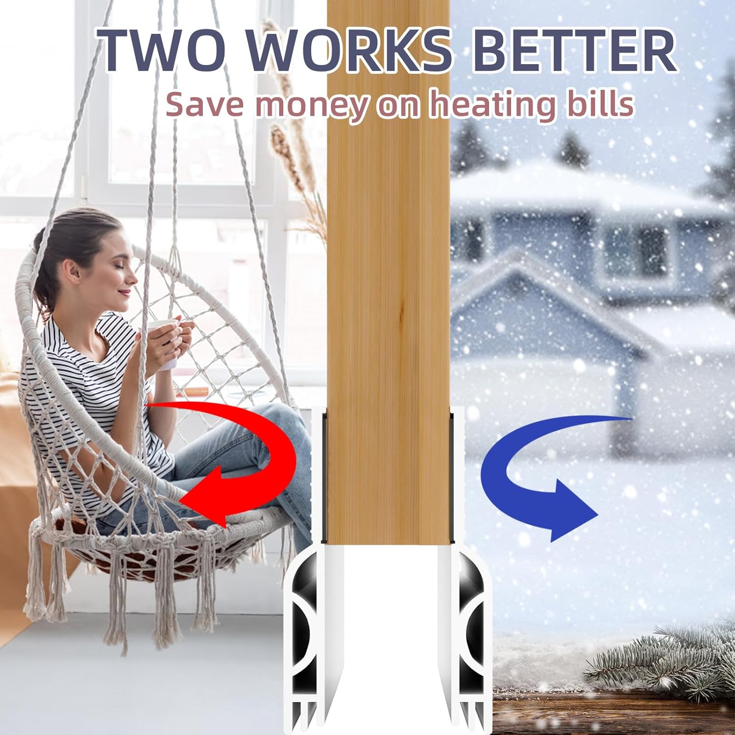 OXRQ Door Draft Stopper 39 Inch White