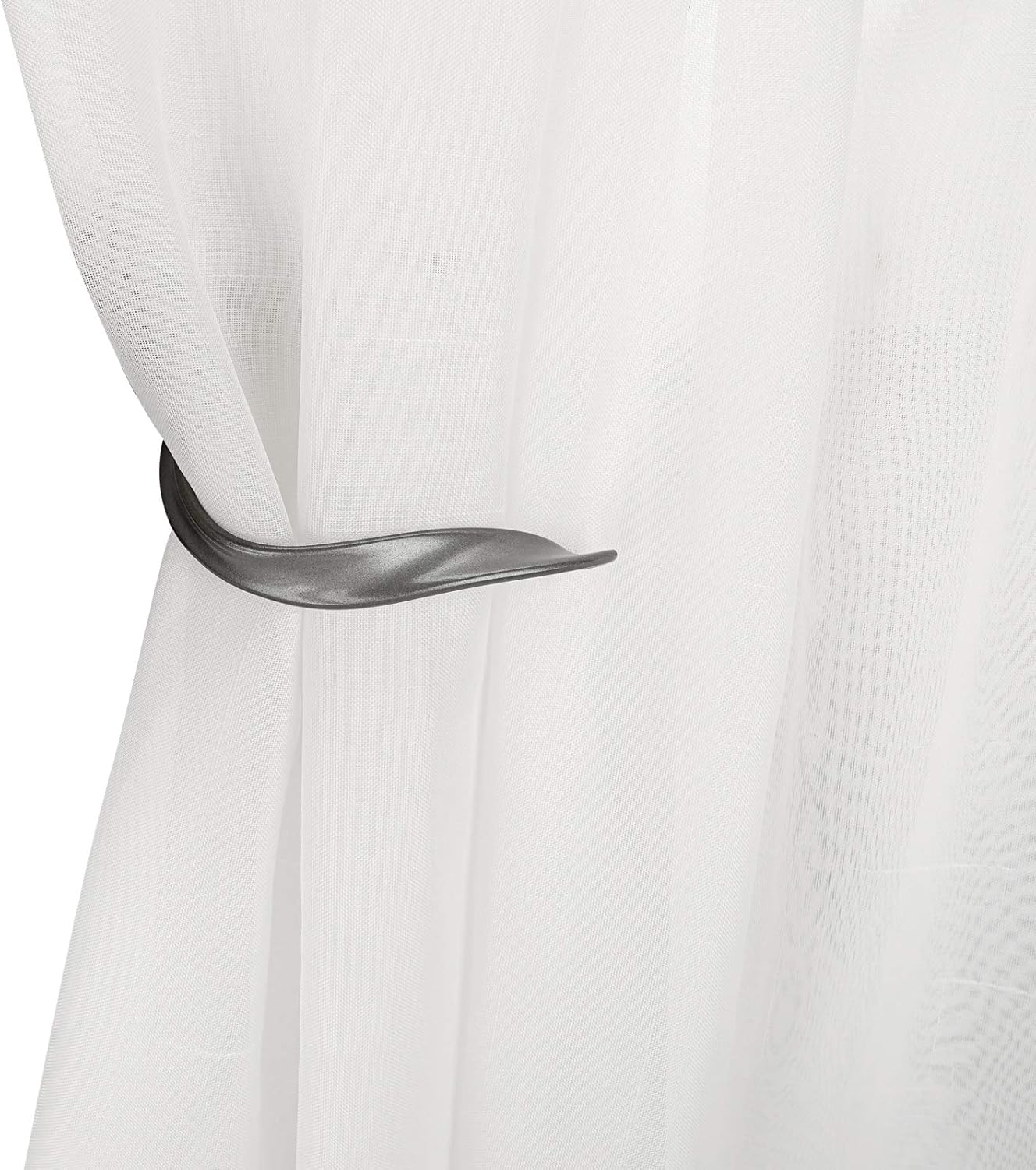 Sumnacon 2 Pcs Aluminum Curtain Holdbacks - Grey