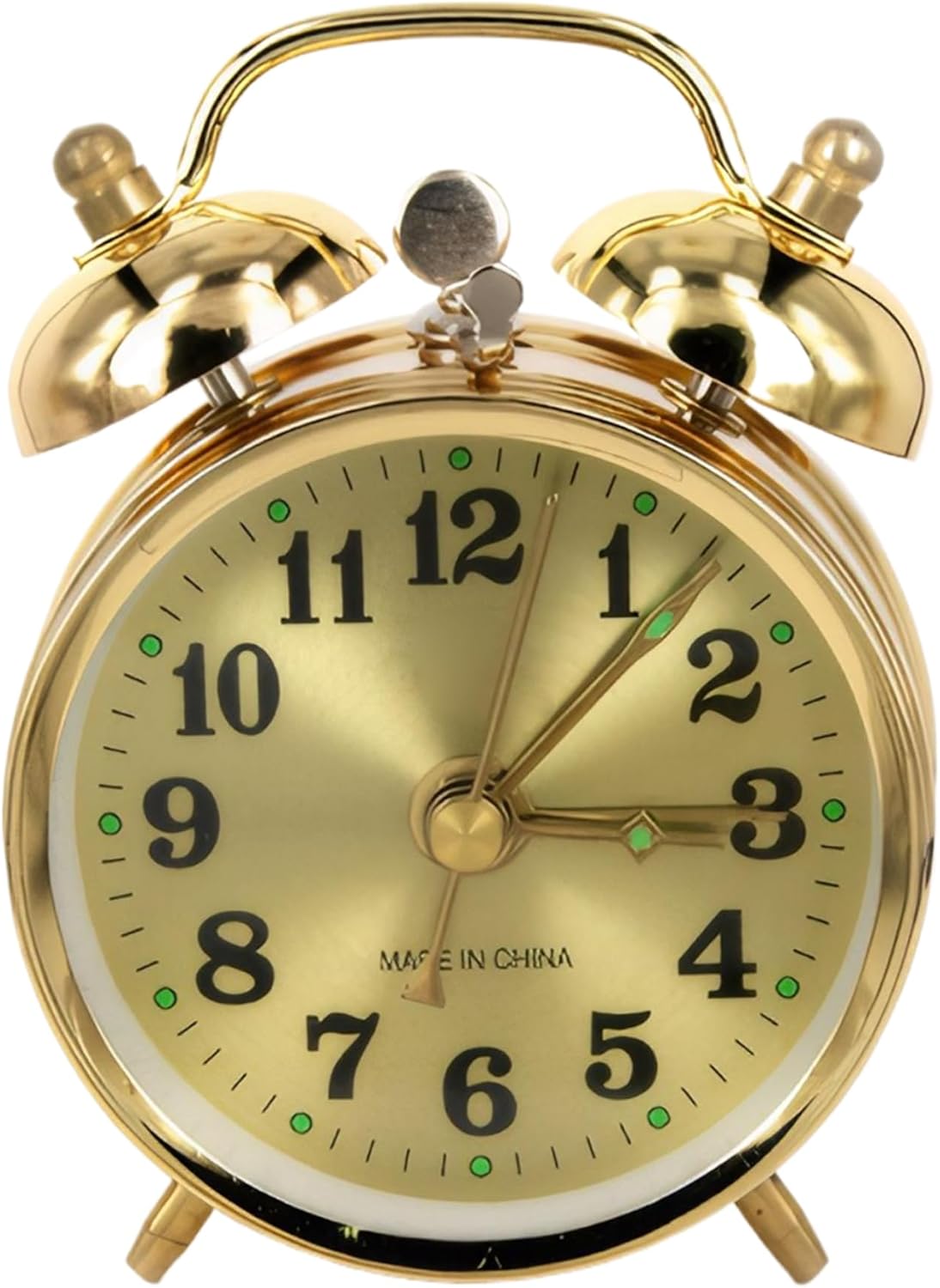 Wind Up Alarm Clock Gold Twin Bell Mechanical