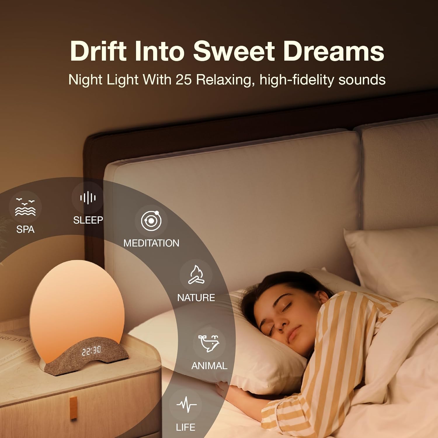 LaView Sunrise Alarm Clock with Wake Up Light and White Noise
