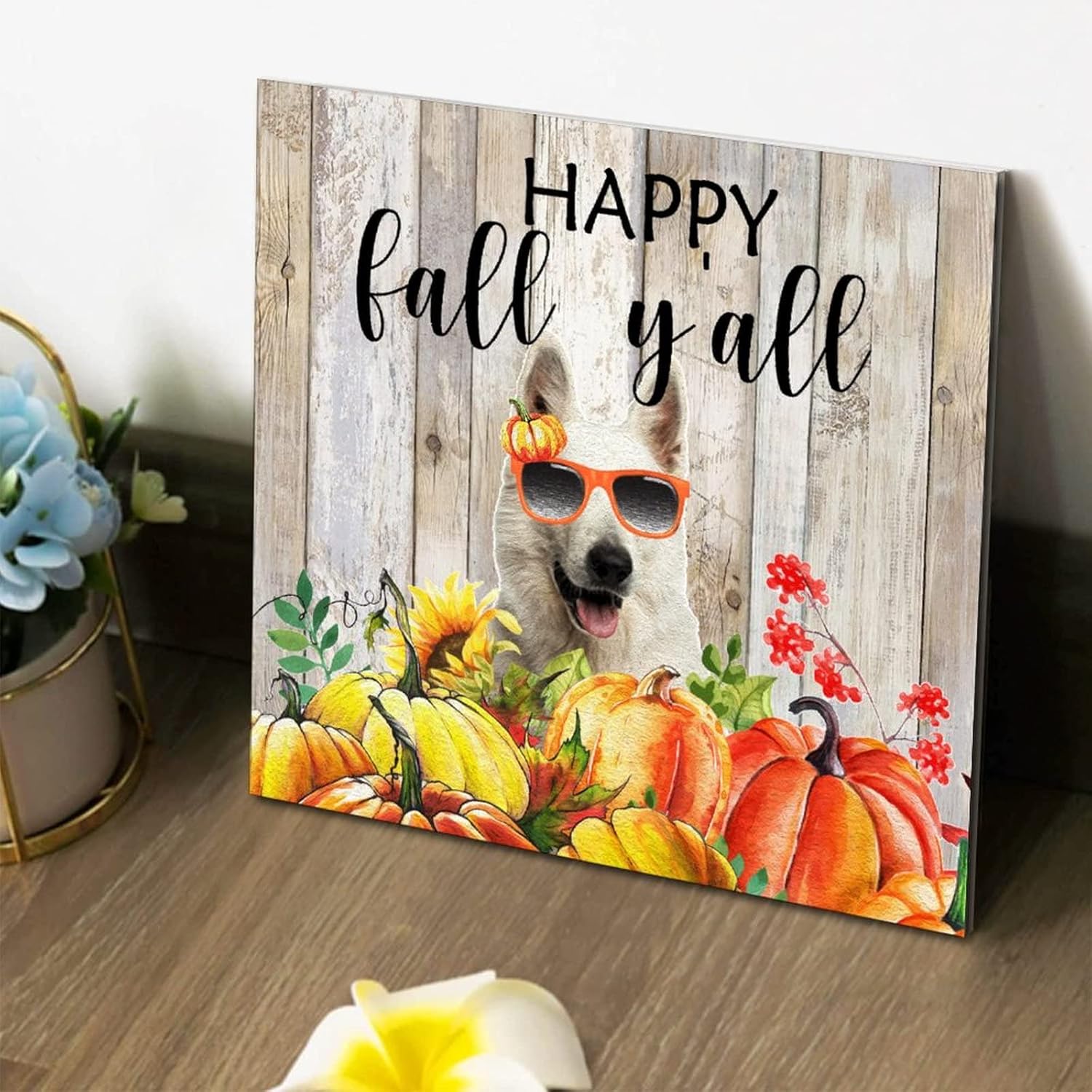 Thanksgiving Hello Fall Decorative Wooden Plaque Sign