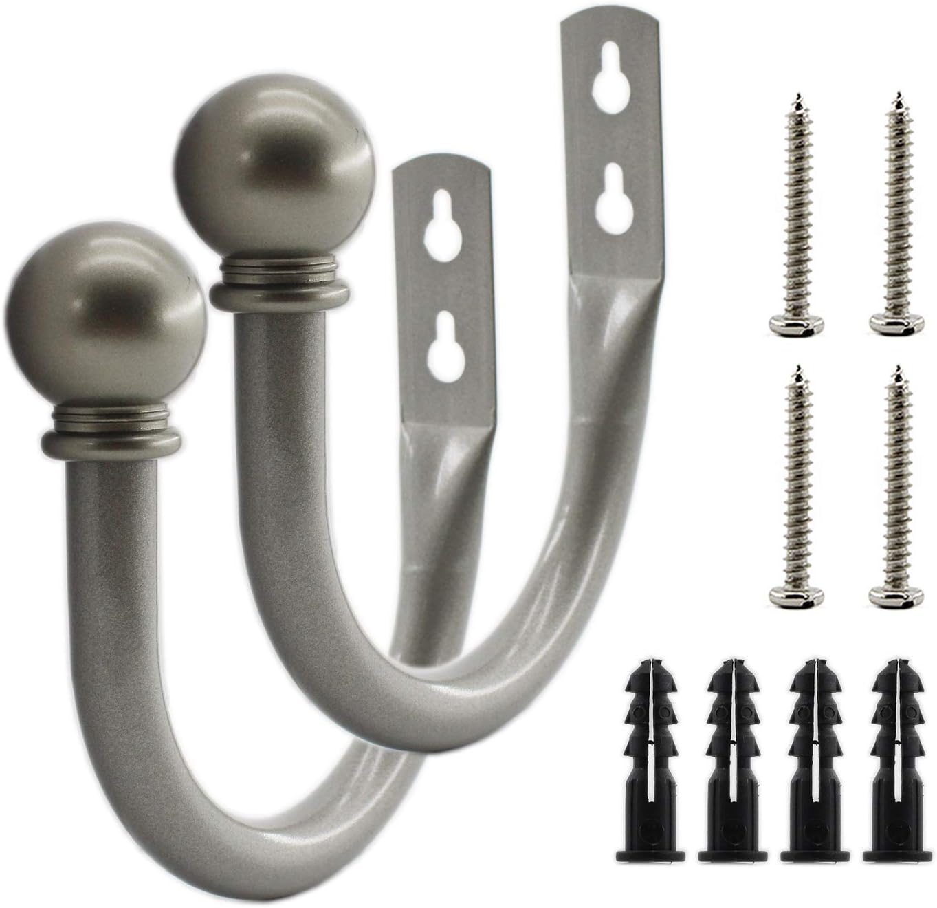 Ulifestar Decorative Curtain Holdbacks Hooks Grey