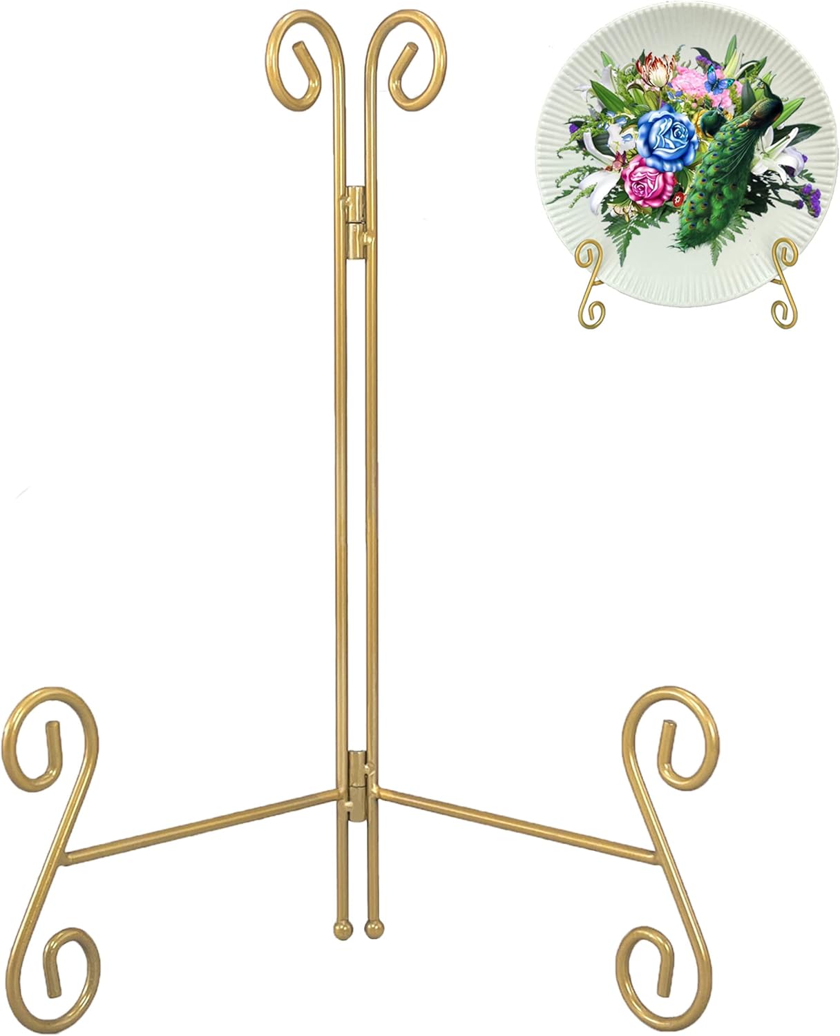 Gold Plate Stand 10 Inch Easel for Display