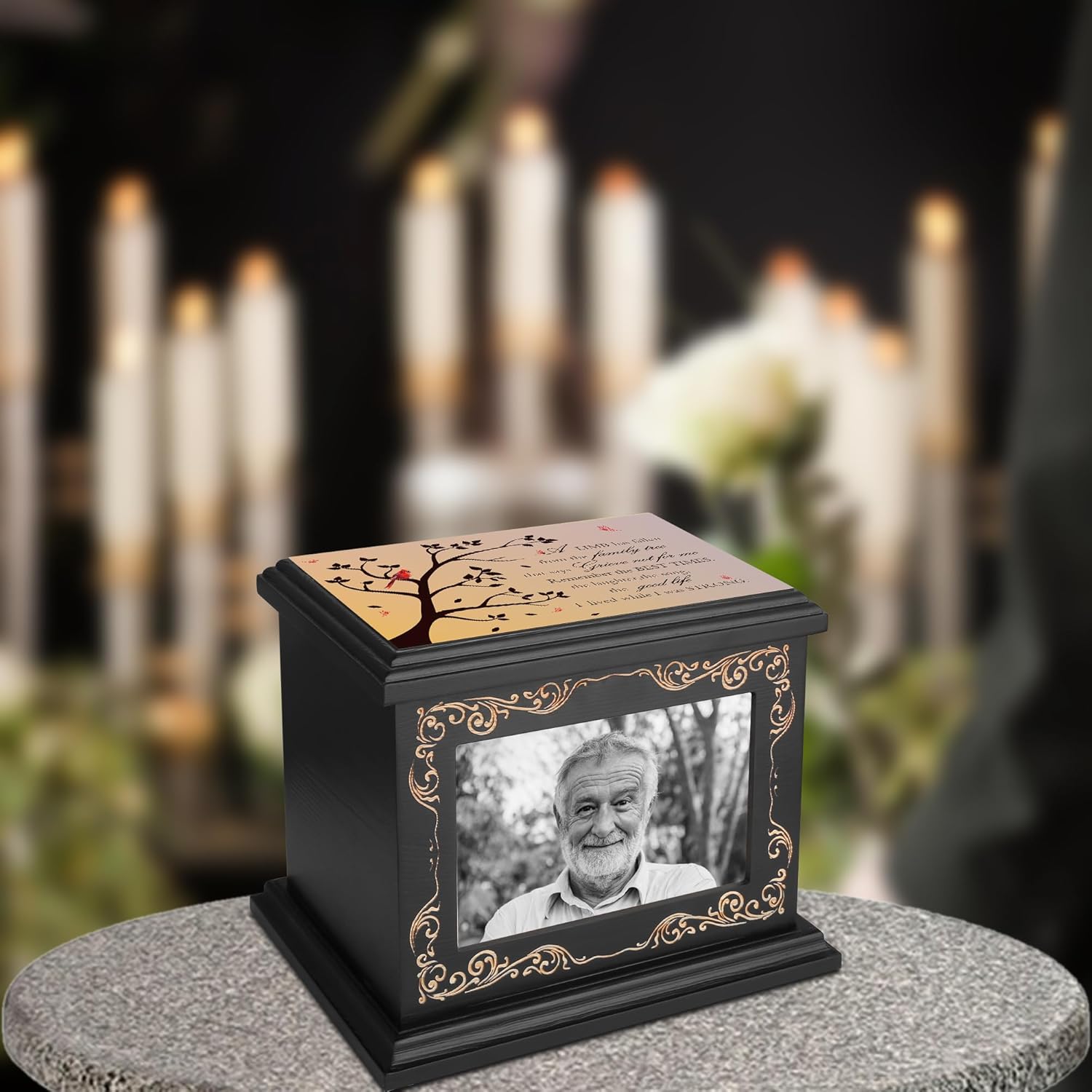 Wooden Cremation Urn for Human Ashes 200 Cubic Inches Capacity