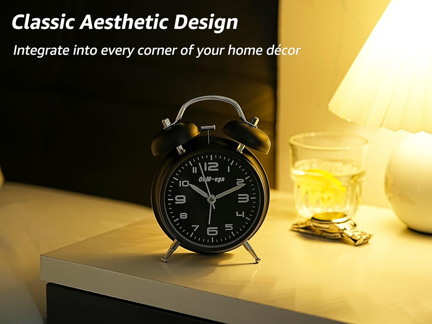 OhM-ega Twin Bell Alarm Clock for Heavy Sleepers