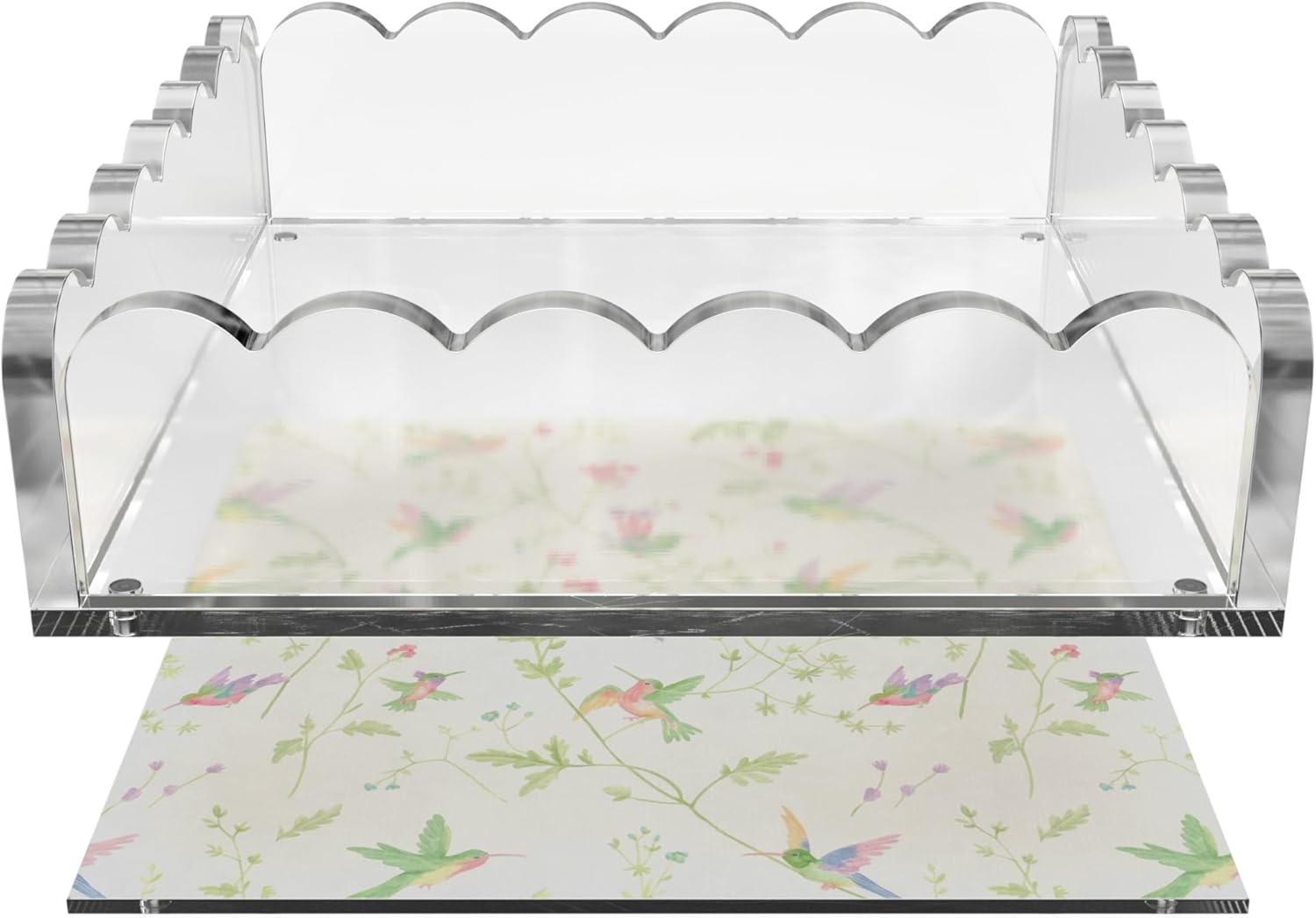 8 x 8 Scalloped Acrylic Tray with Magnetic Mat