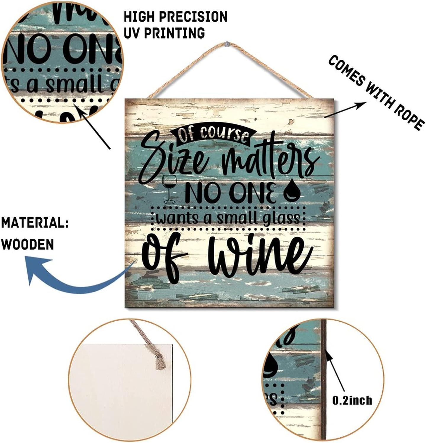 Wooden Wine Glass Sign Farmhouse 12x12