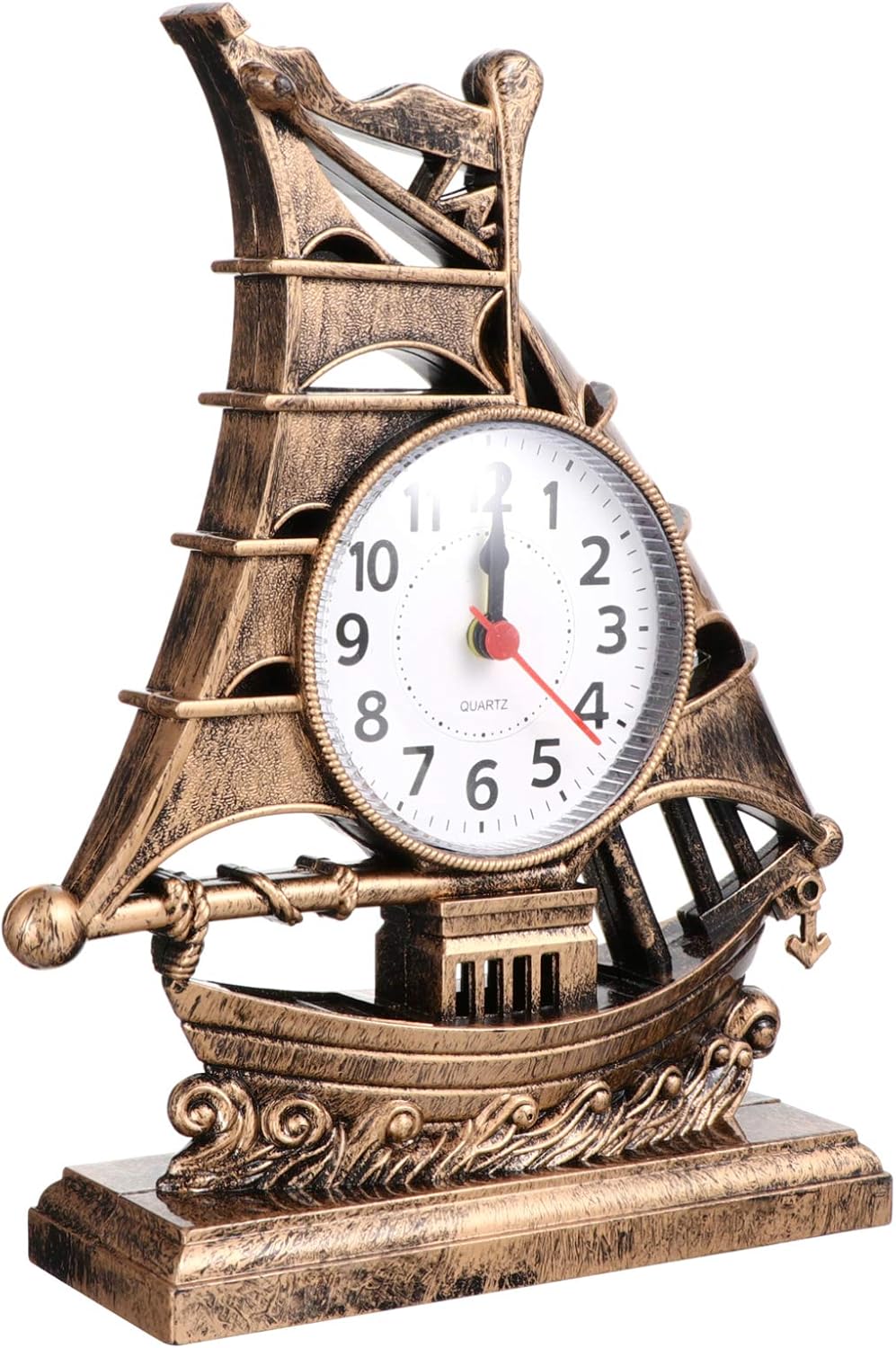 Retro Sailboat Alarm Clock Nautical Decor Golden