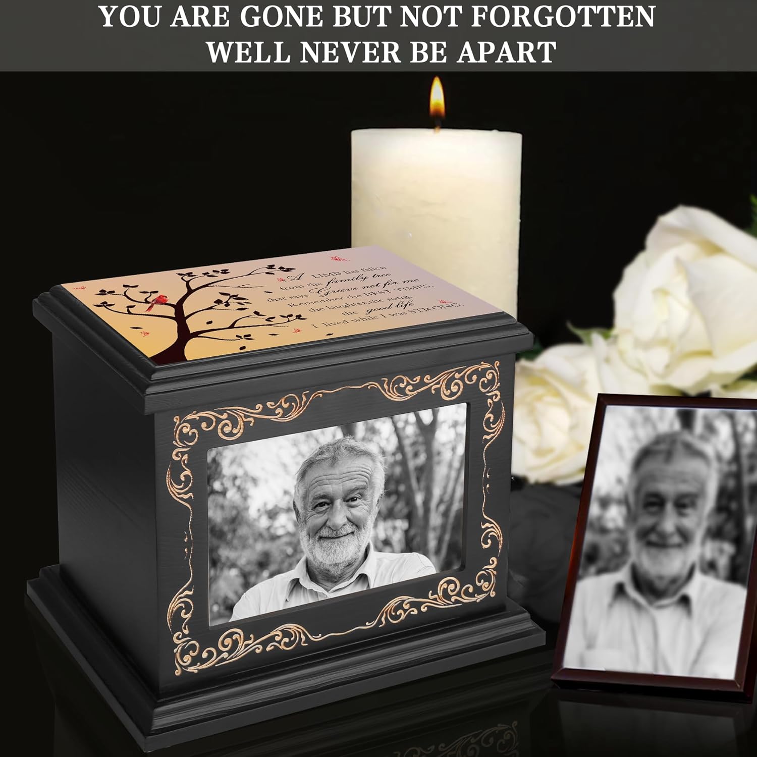 Wooden Cremation Urn for Human Ashes 200 Cubic Inches Capacity