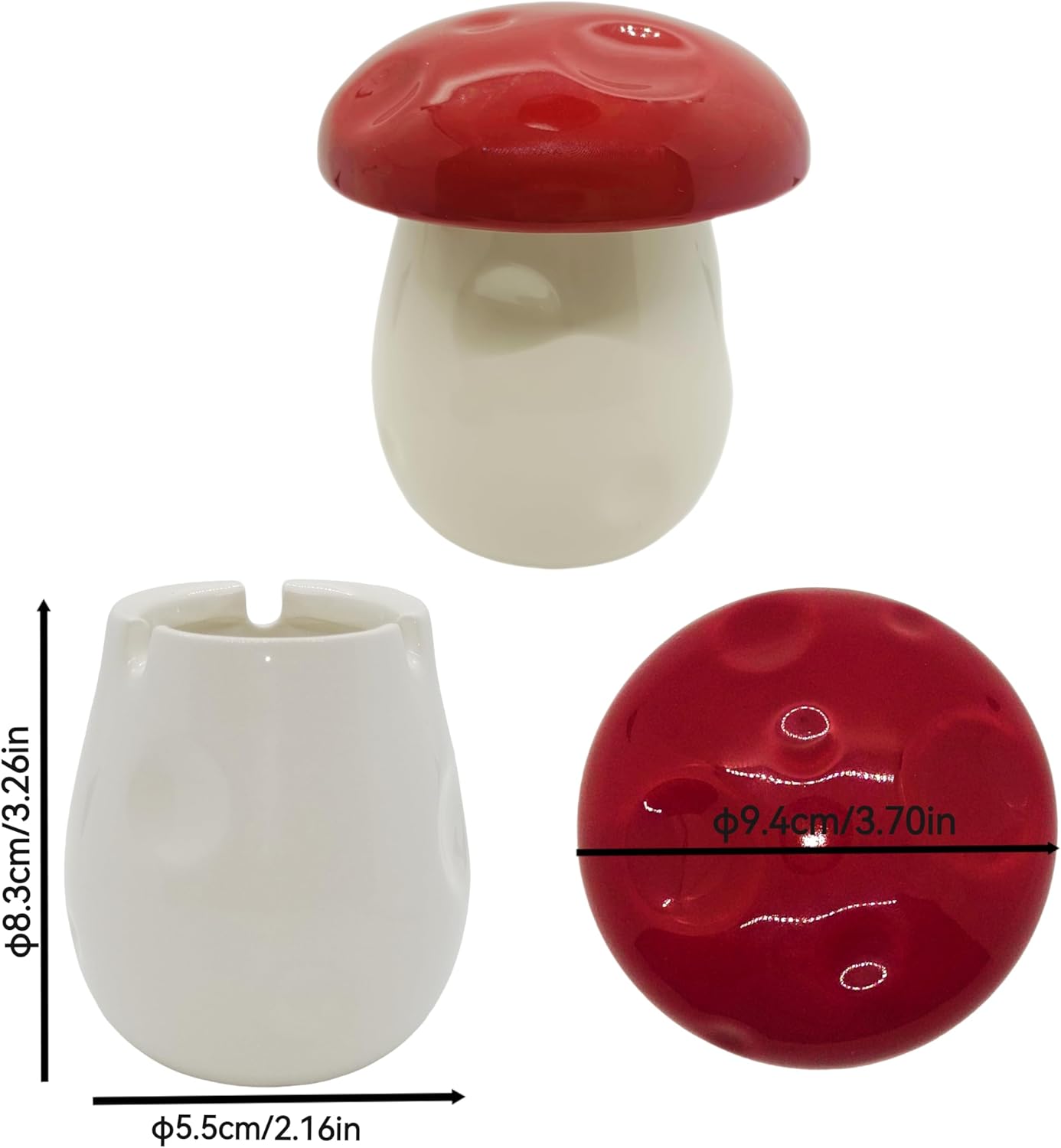 Cute Mushroom Ashtray with Lid for Home and Office Use
