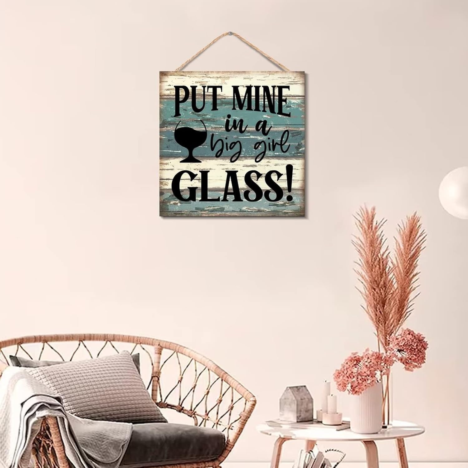 Big Girl Glass Hanging Wooden Sign Rustic Farmhouse Decor