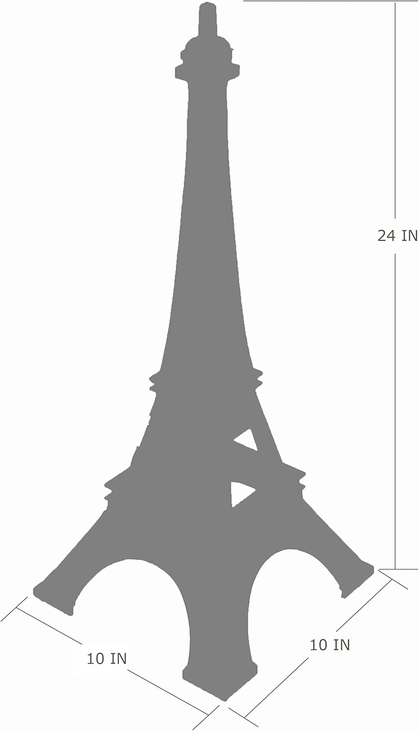 Allgala 24 Inch Eiffel Tower Statue Decor Alloy Metal White